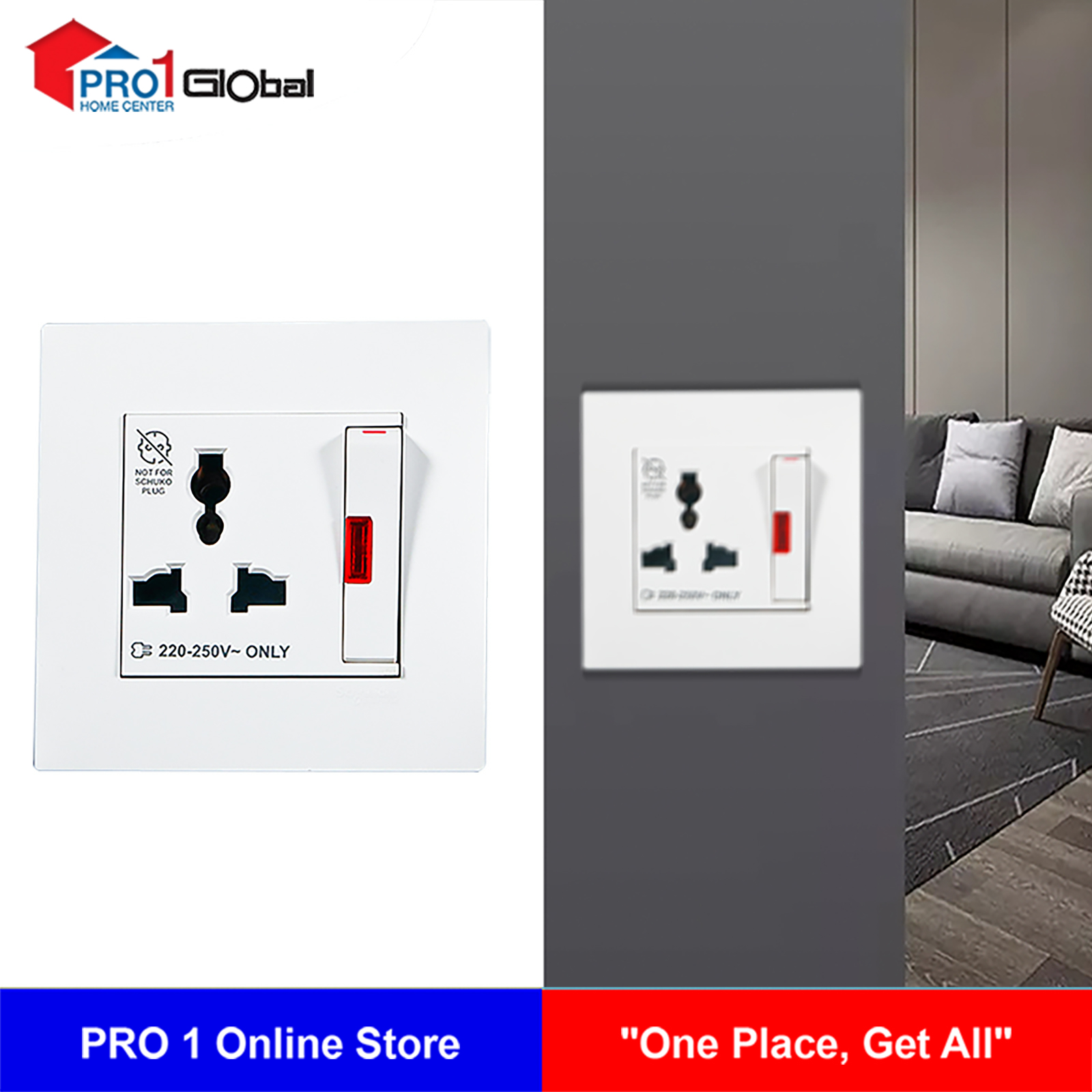 Schneider Vivace 1G 3Pin Multi Socket with Neon 13A