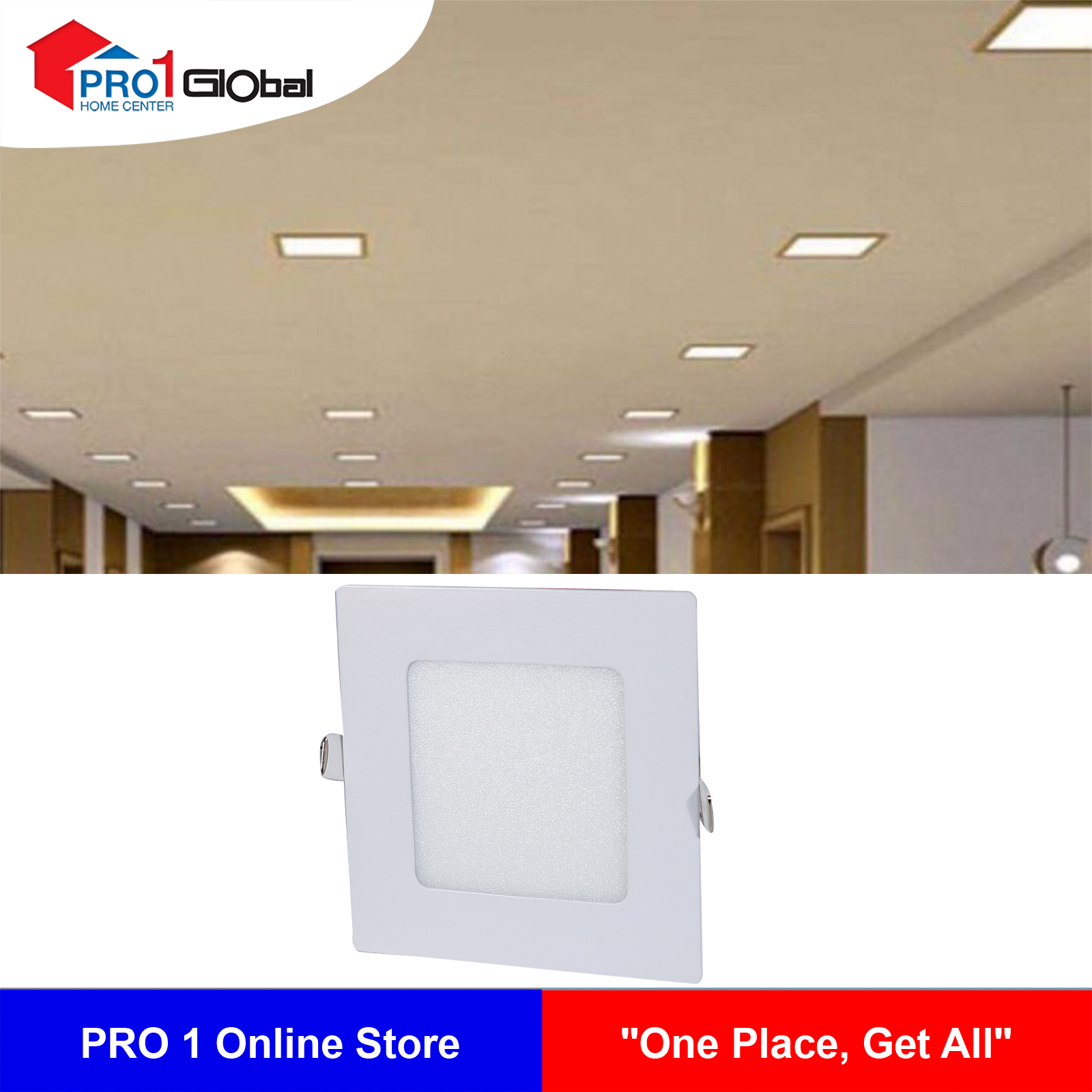 Ganva LED Downlight 6W Square Pure White GHZB-6W 