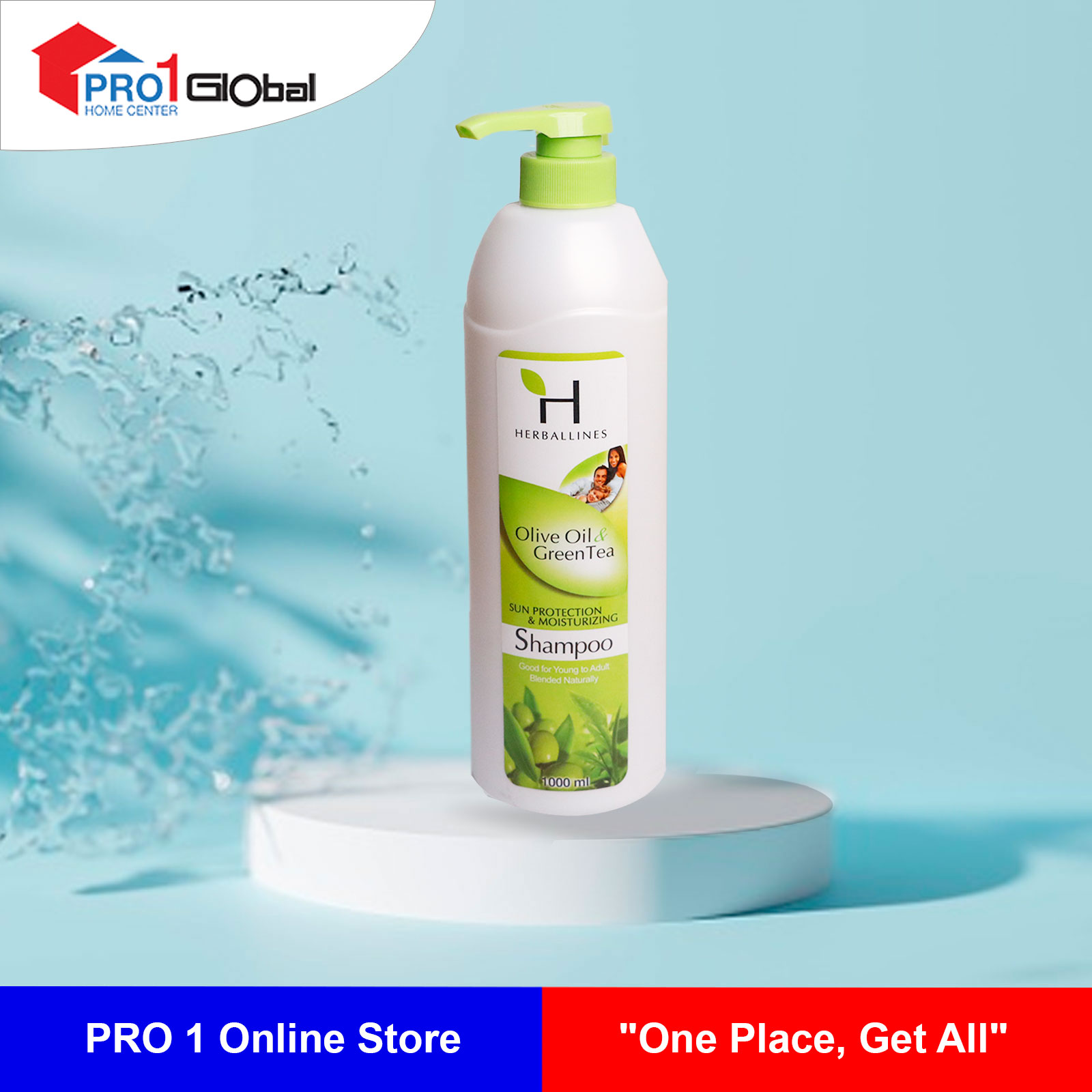 Herballines Shampoo OliveOil & Green Tea 1000ml