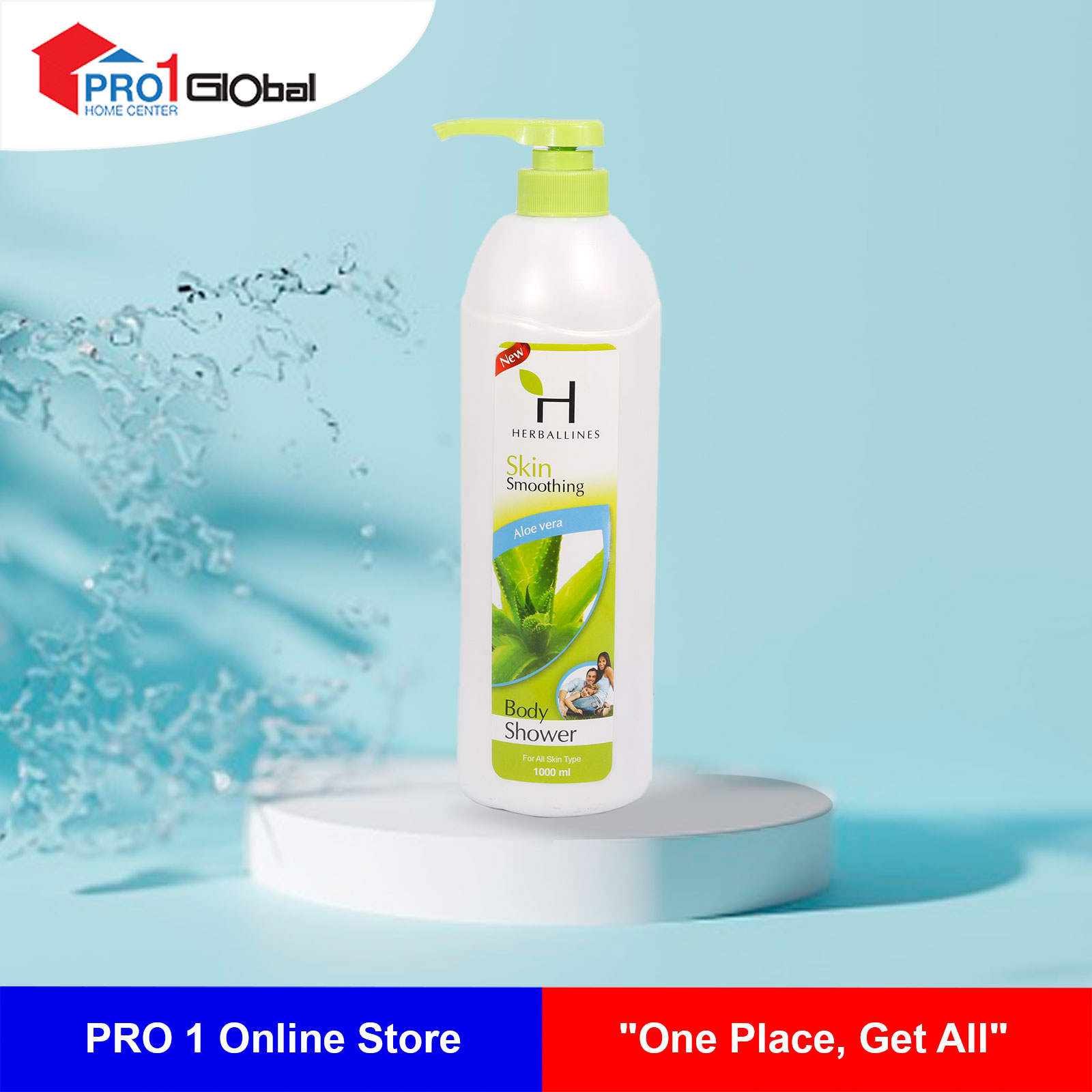 Herballines Body Shower Aloevera 1000ml