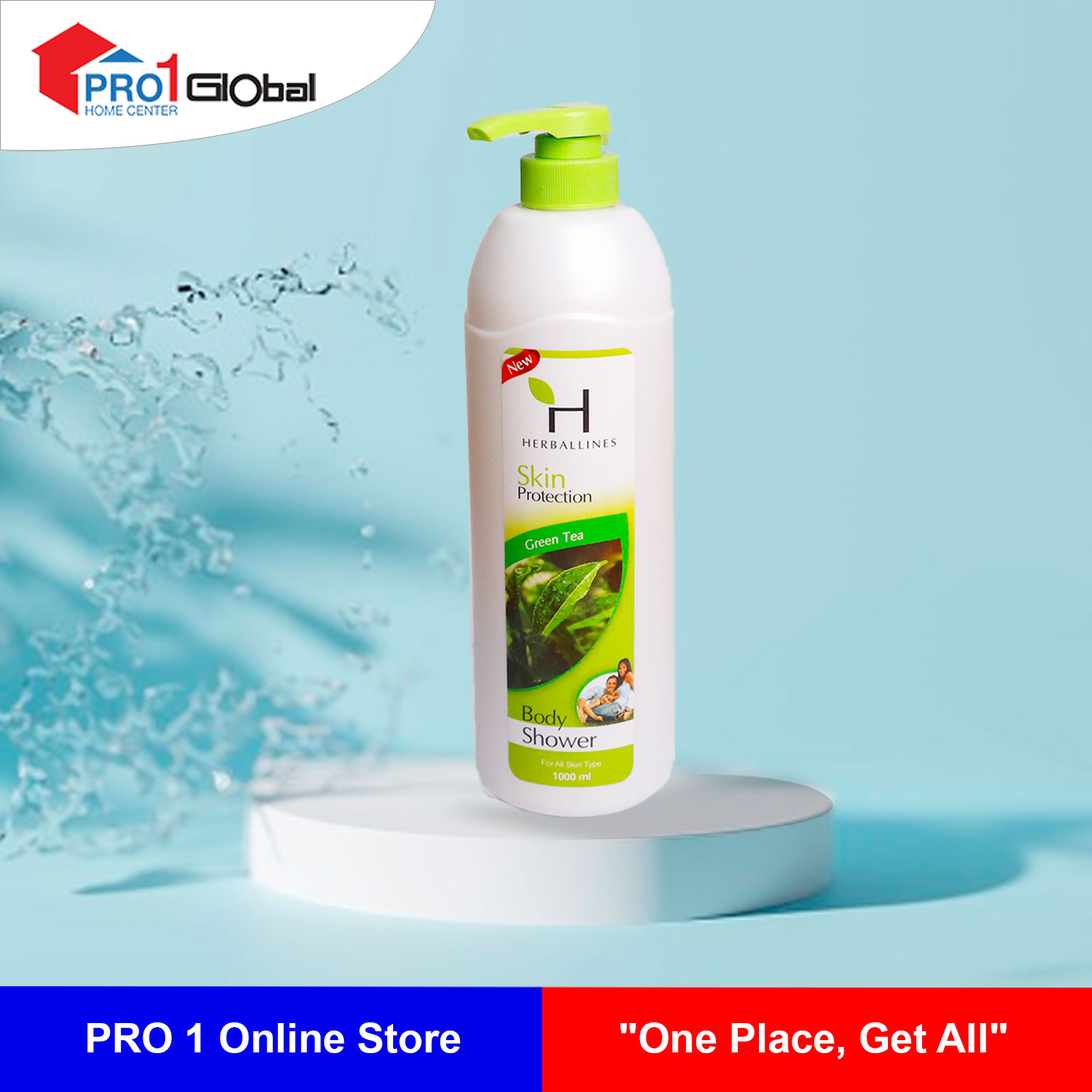 Herballines Body Shower Green Tea 1000ml