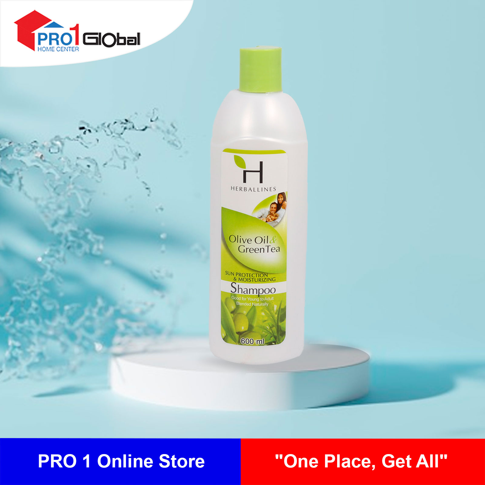 Herballines Shampoo OliveOil & Green Tea 600ml