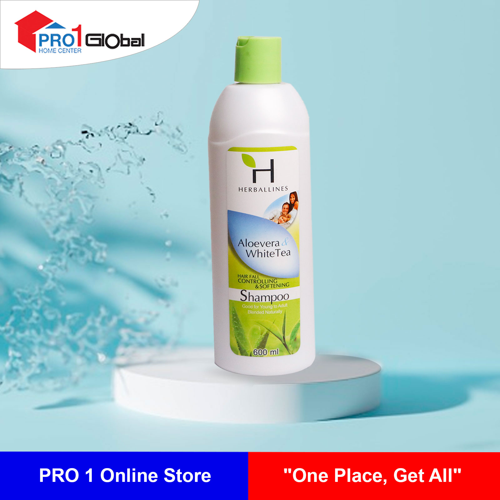 Herballines Shampoo Aloevera &WhiteTea 600ml