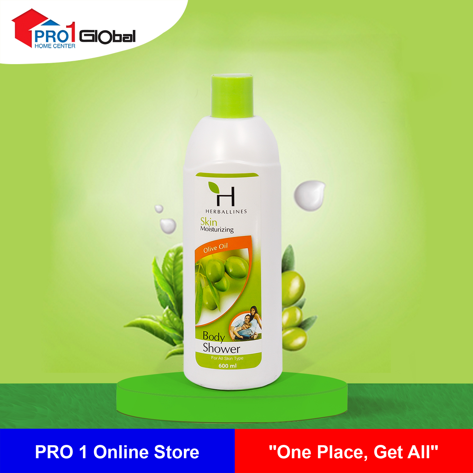 Herballines Body Shower Olive Oil 600ml