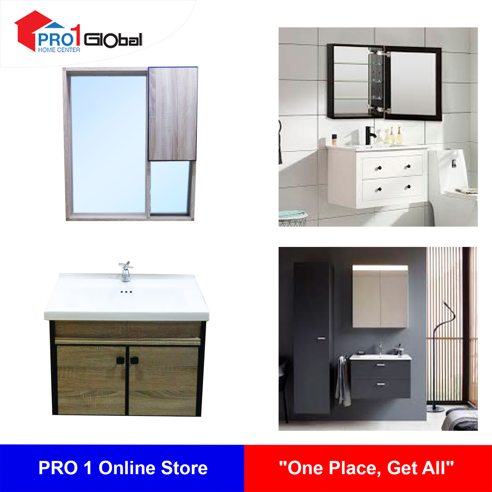 Xin Yang Mei Bathroom Cabinet LG-26(600 x 460)mm Dark Grey