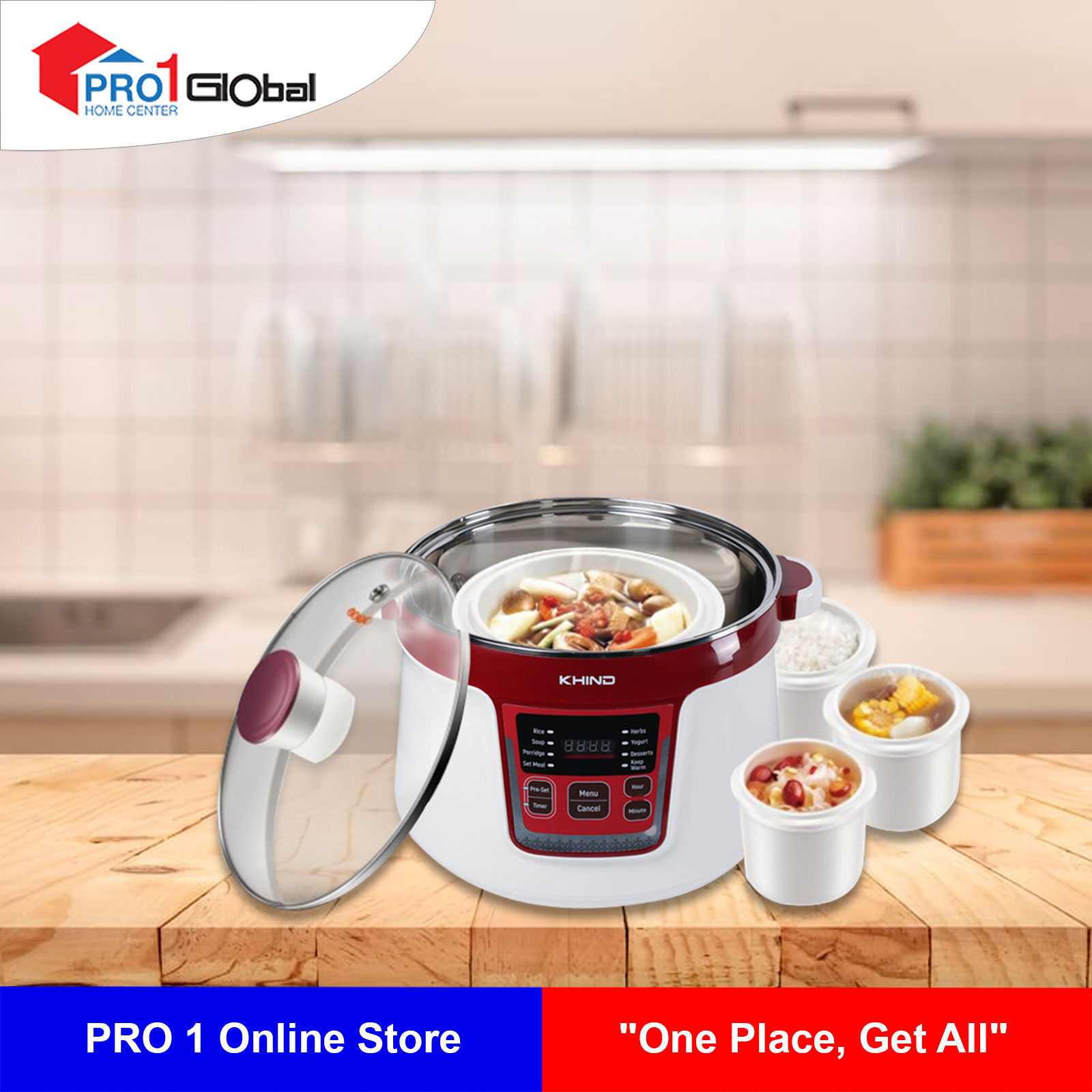 KHIND Double Boiler Cooker DB32N (3.2Lit,600-715W)