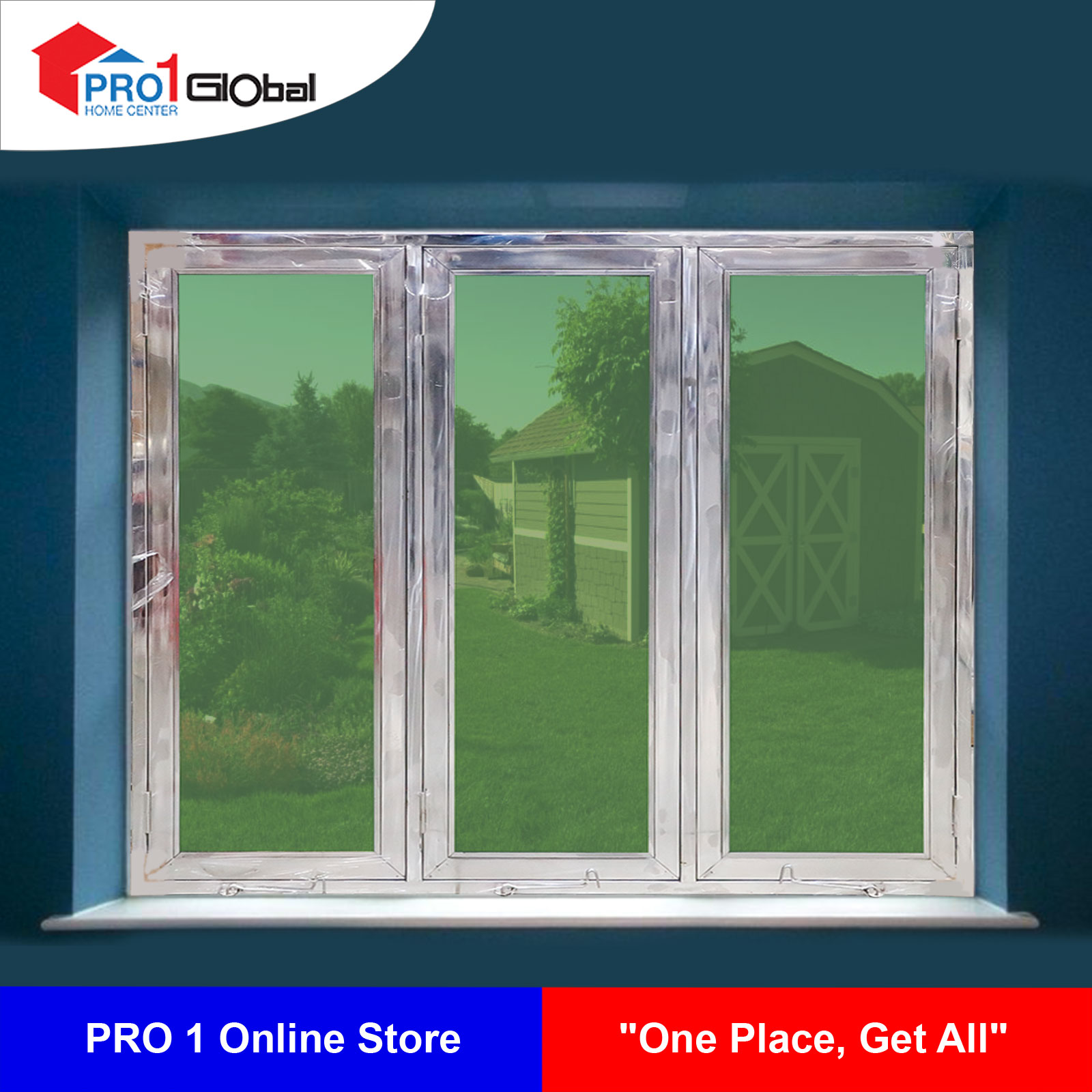 NMZ Steel 3 Casement Window 1.0mm Frame (W4.5ft x H4ft)Sola Green