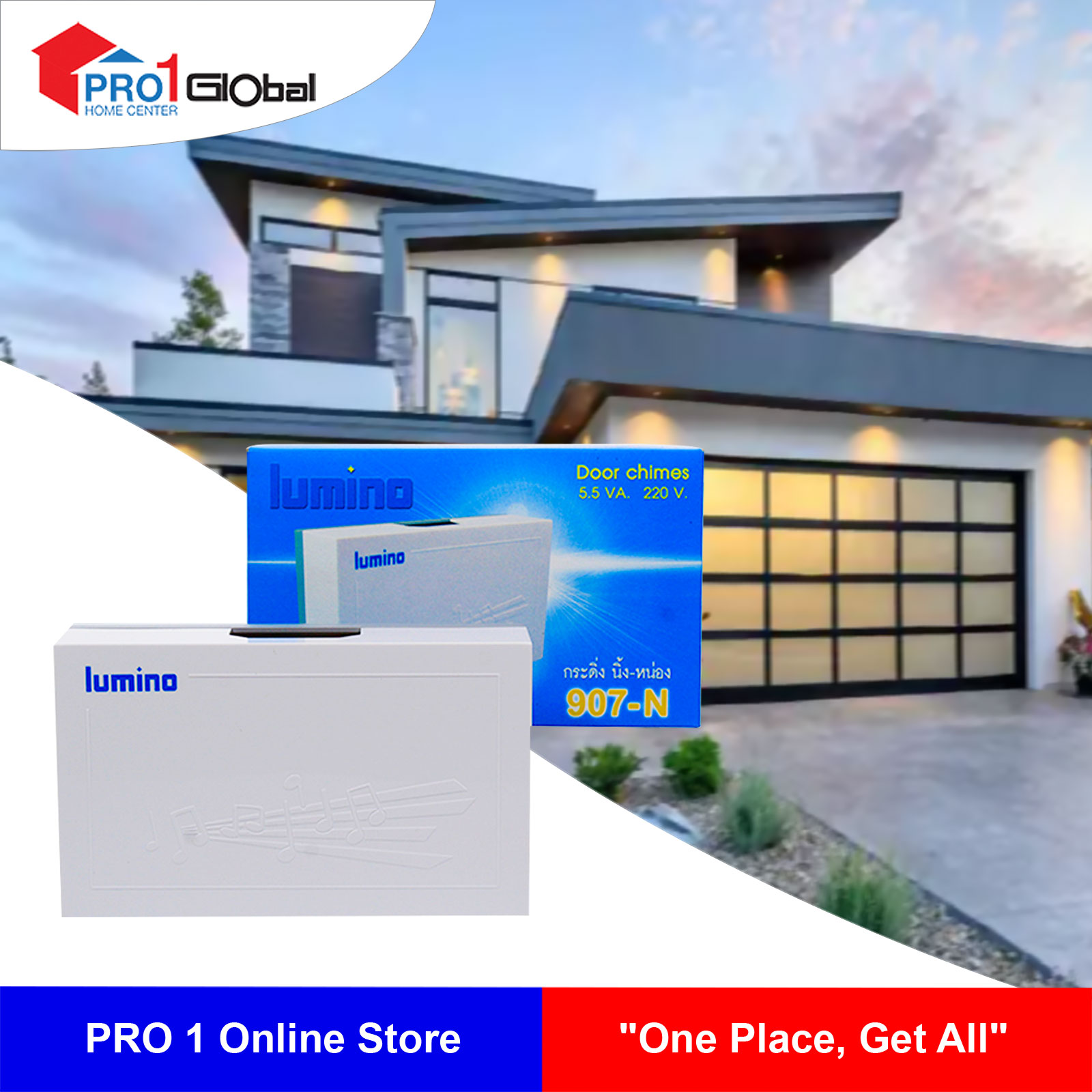 907-N Lumino Door Chimes Square