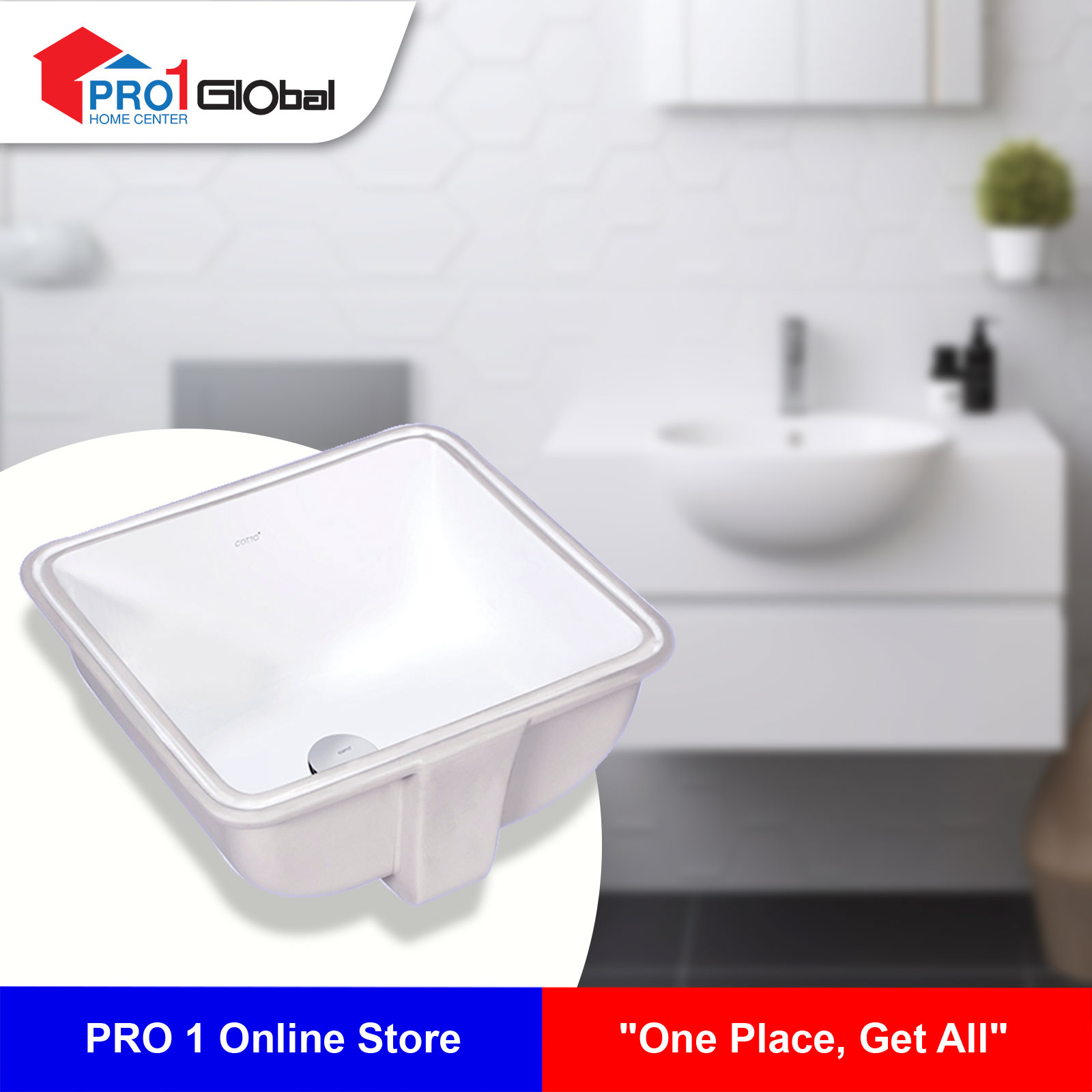 Cotto Under Counter Basin SQUARE C0512(460x430x240mm)WH