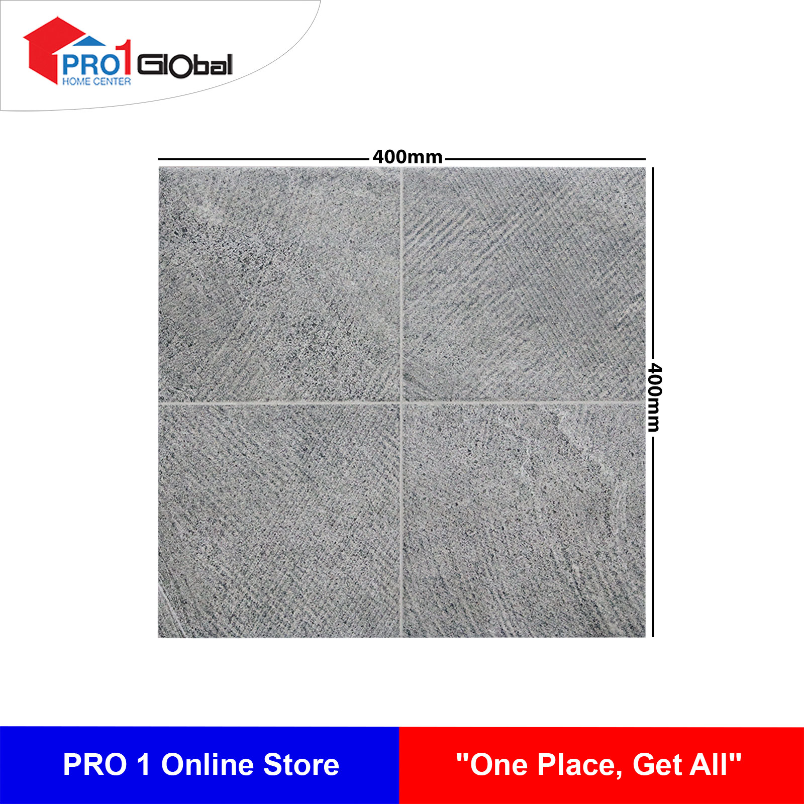 Cotto Tile GP Cutting stone grey (400x400)mm