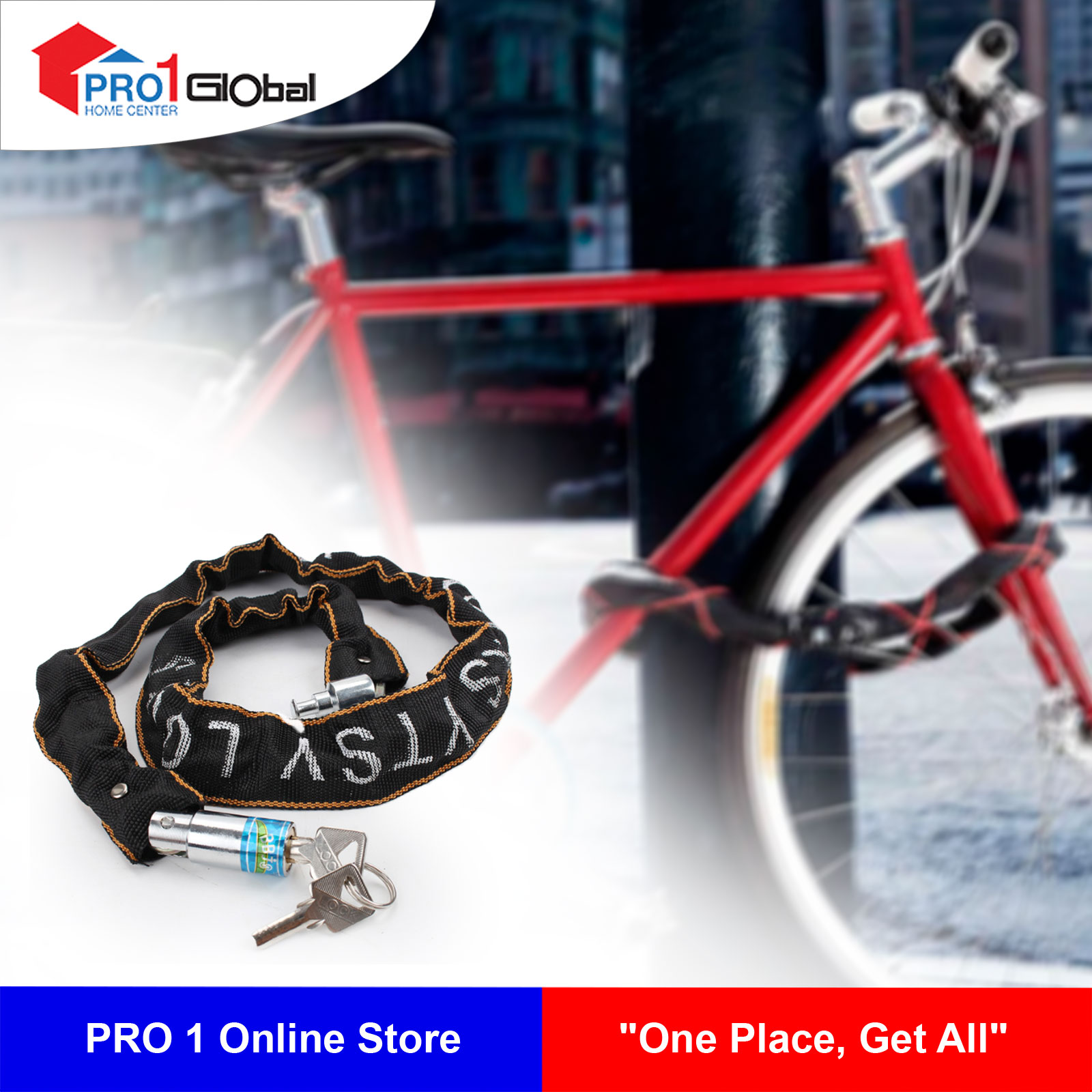 Tomos Cotton Chain Lock LSA0203 Black 80mm