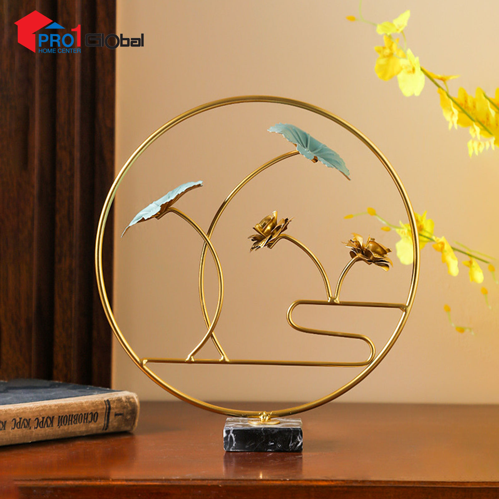 GAVI  Decorative Iron Marble Vase ZS-33117 (6x25x27)cm (As Pic)