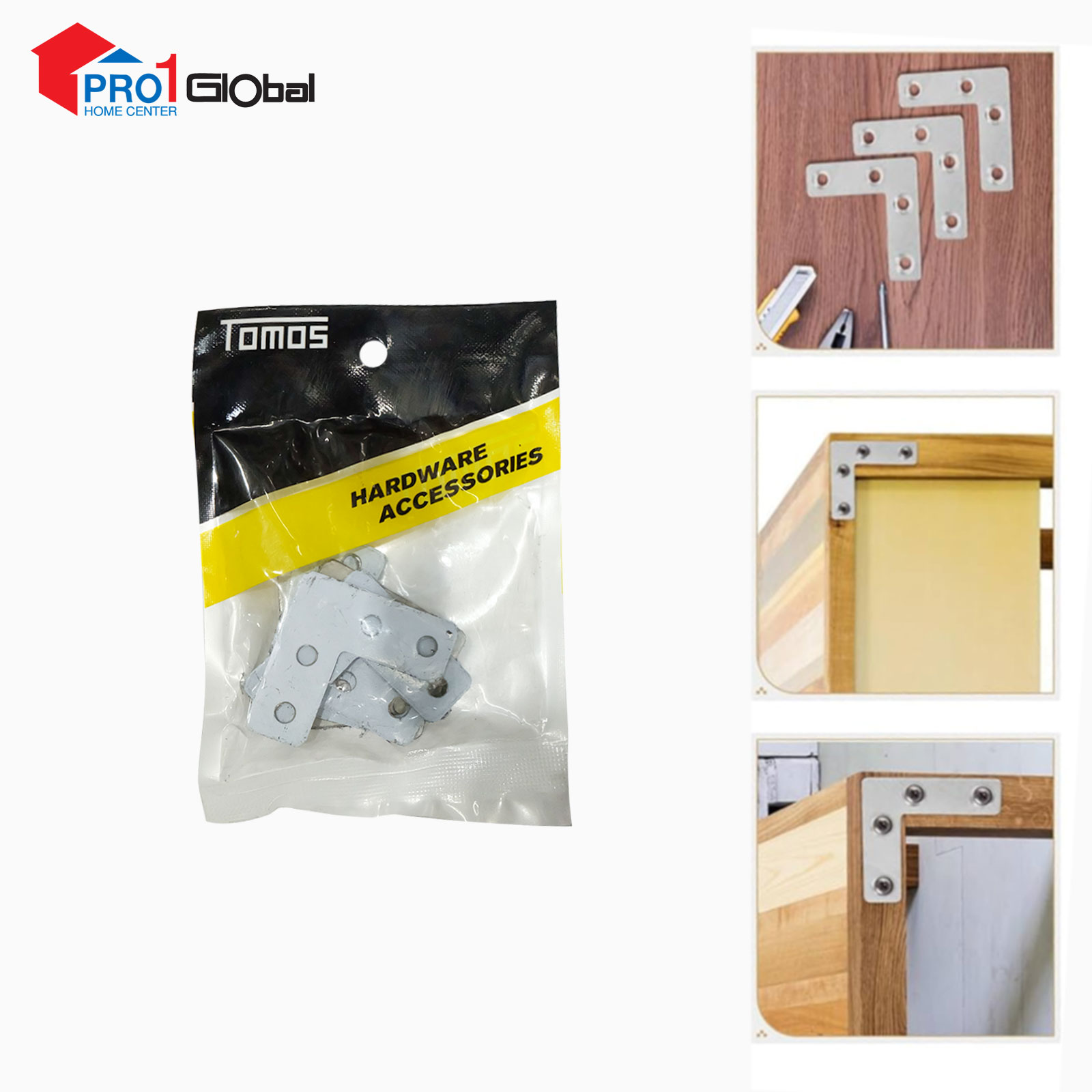 Tomos Steel 201 L Conner Bracket WJC75 4cm x4cm x1mm Silver(10pcs)