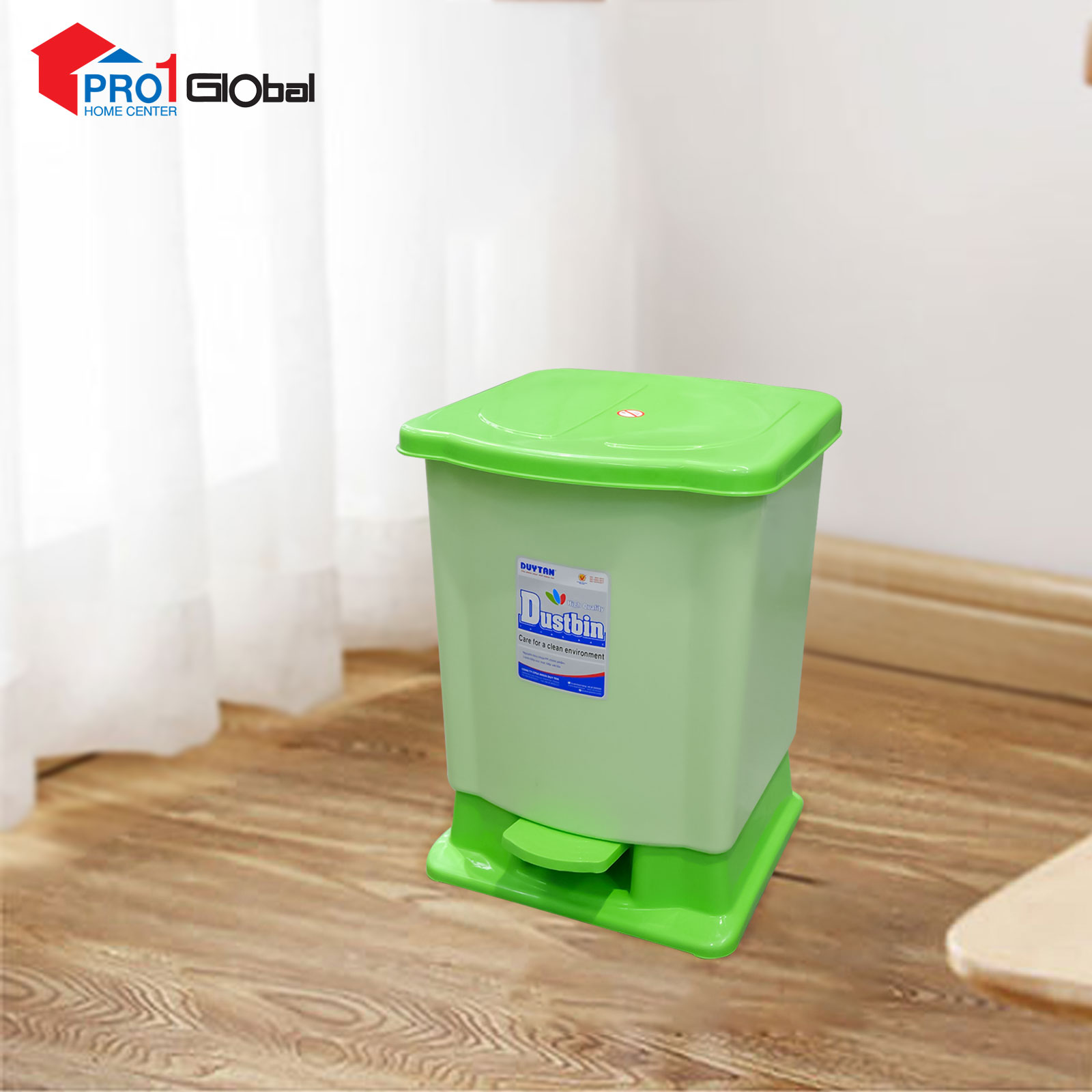 DUYTAN Rectangle Dustbin No-742 20ltr (35x34x44)cm  (Blue/Green)