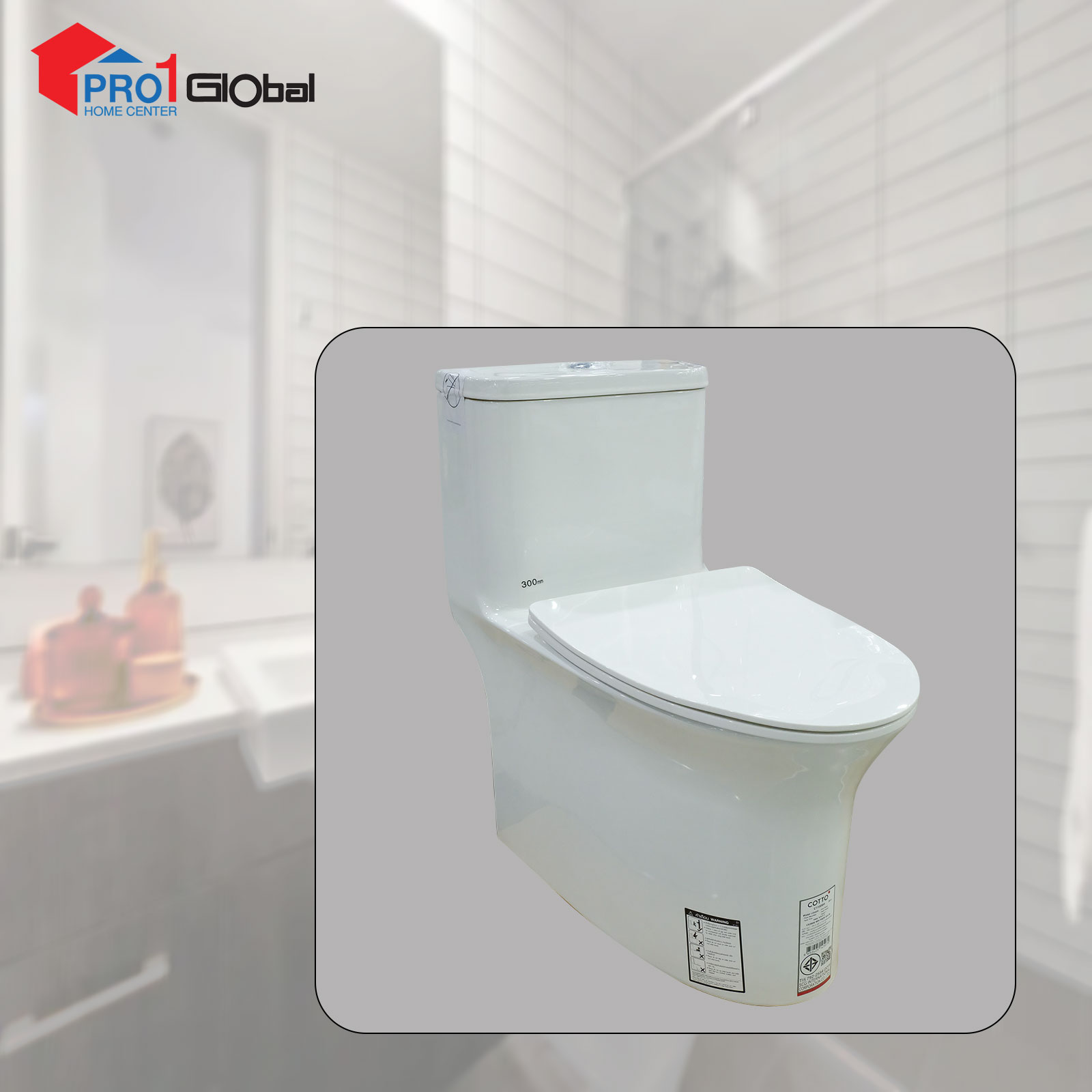 Cotto One Piece Toilet PAIR S-Trap C11006H (390 x 685 x 715mm)WH