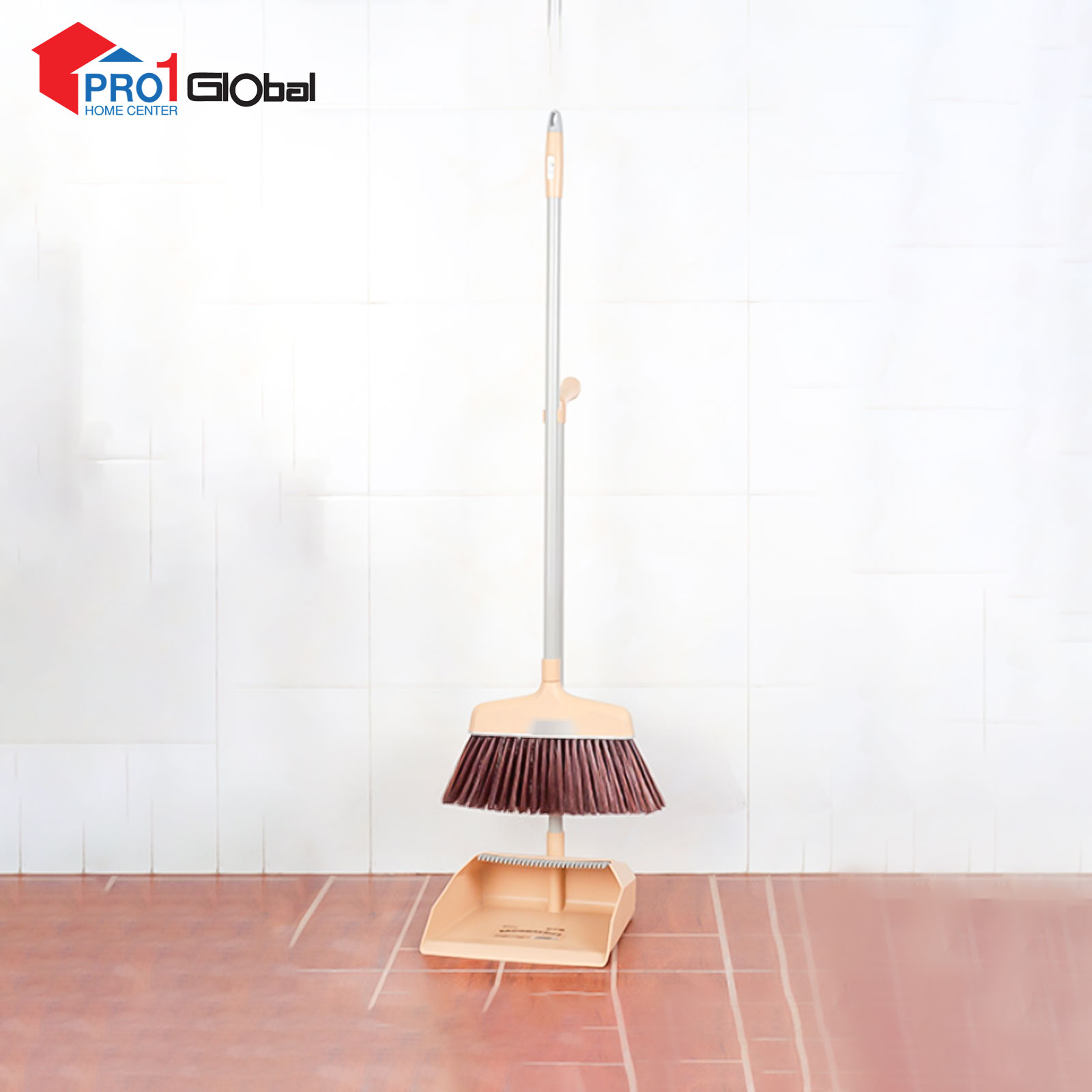 Ulmus Broom and Dustpan GXY-319(24x31x100)cm Green / Khaki