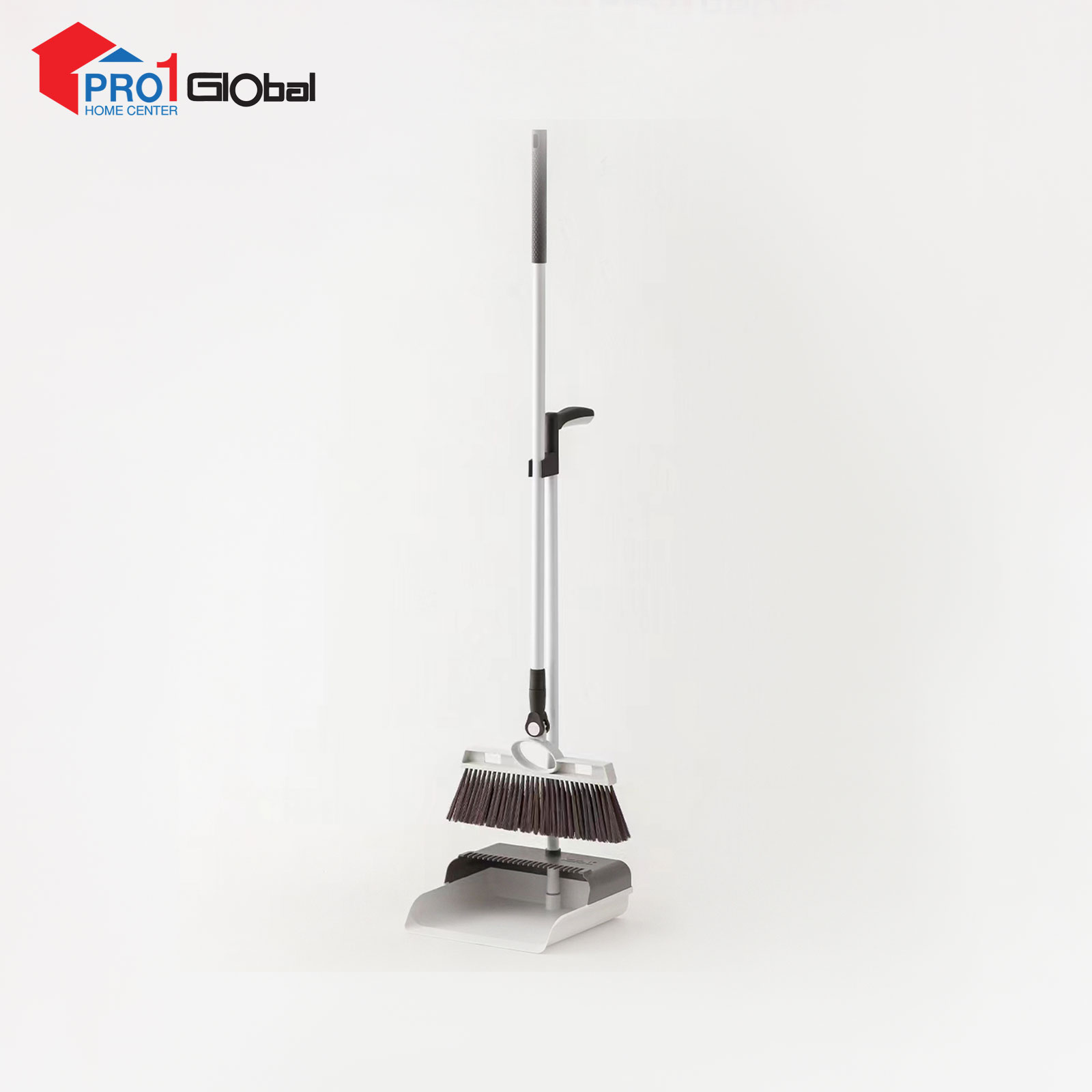 Ulmus Broom and Dustpan MT353-13 (26x27x115)cm White/Brown
