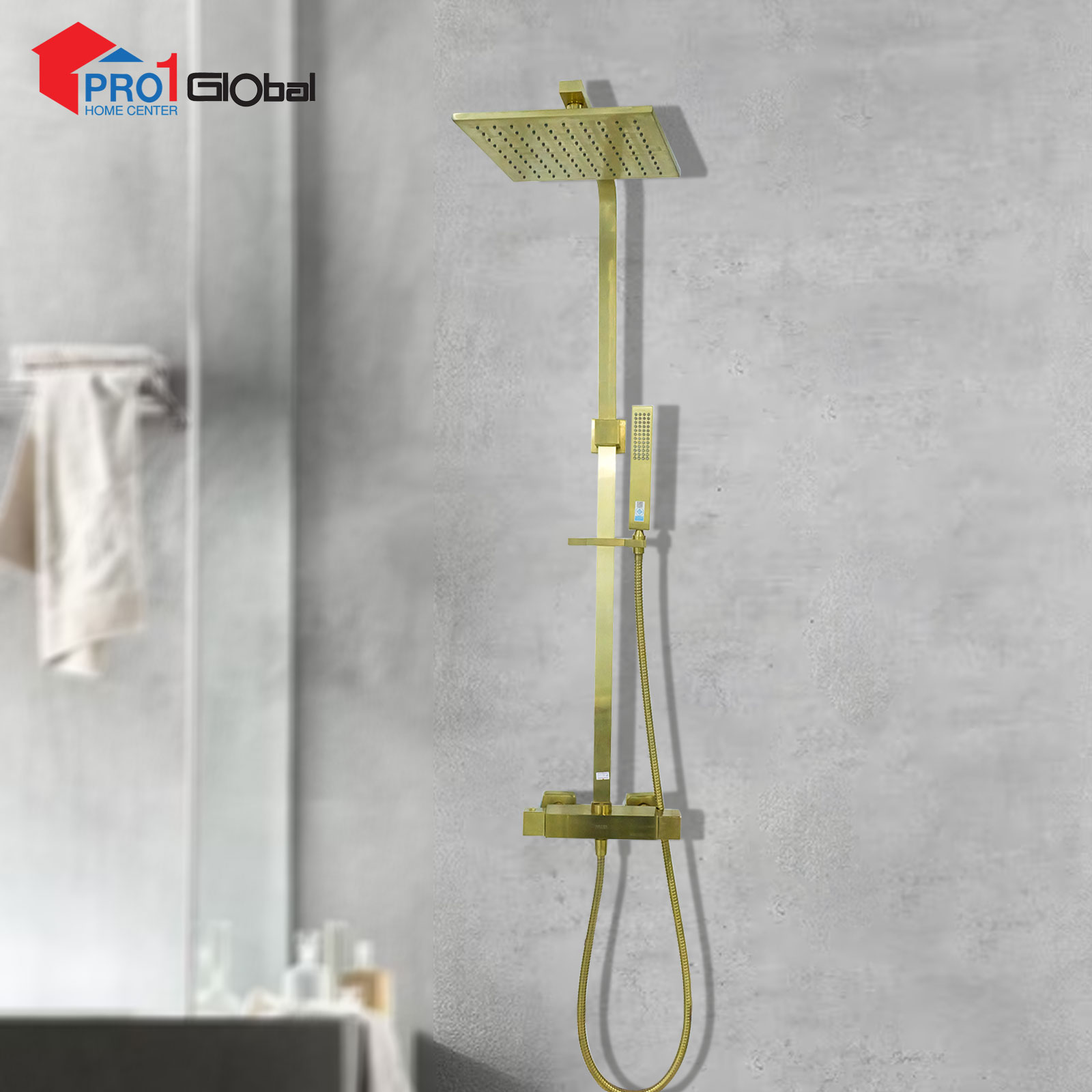 Karat Mixer Rain Shower Set KRS-001-711-41(Brush Gold)