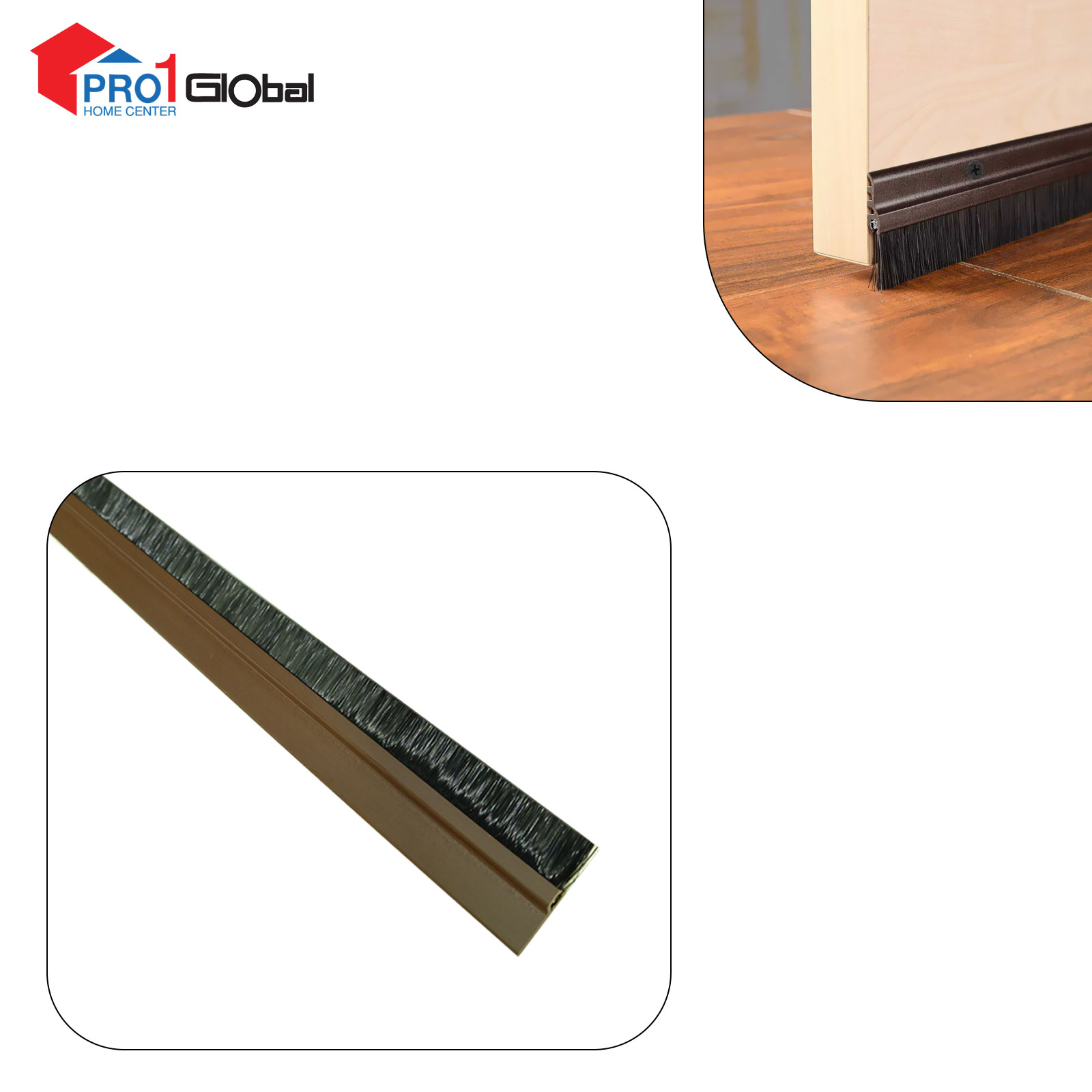 HAFELE Door Seal PVC Frame Brush 489.97.101-1000 MM BROWN