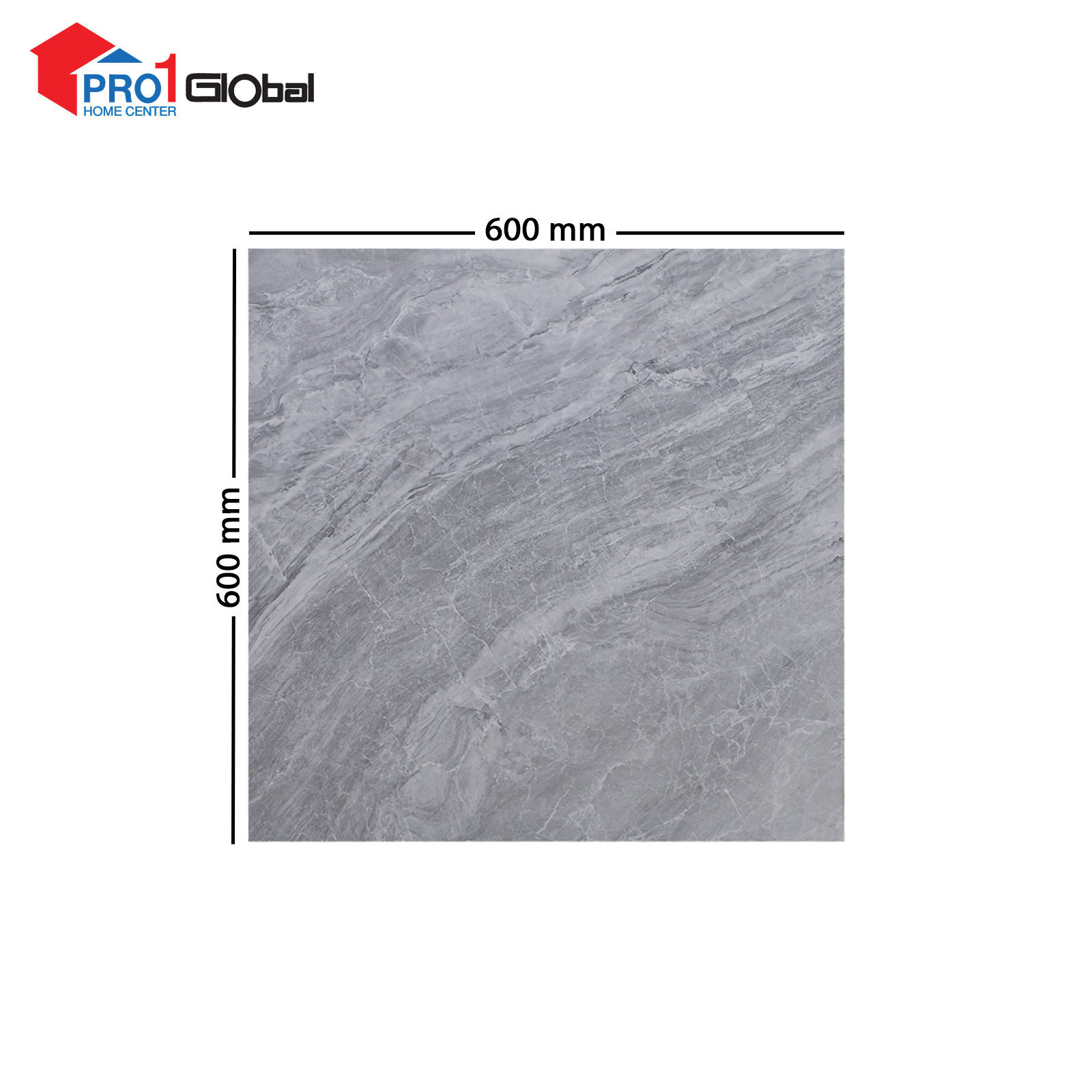 Grazio Tile FT Z21UZA55010233Y1 Grazi  Marble Grey  (POL)R/T (600x600)mm