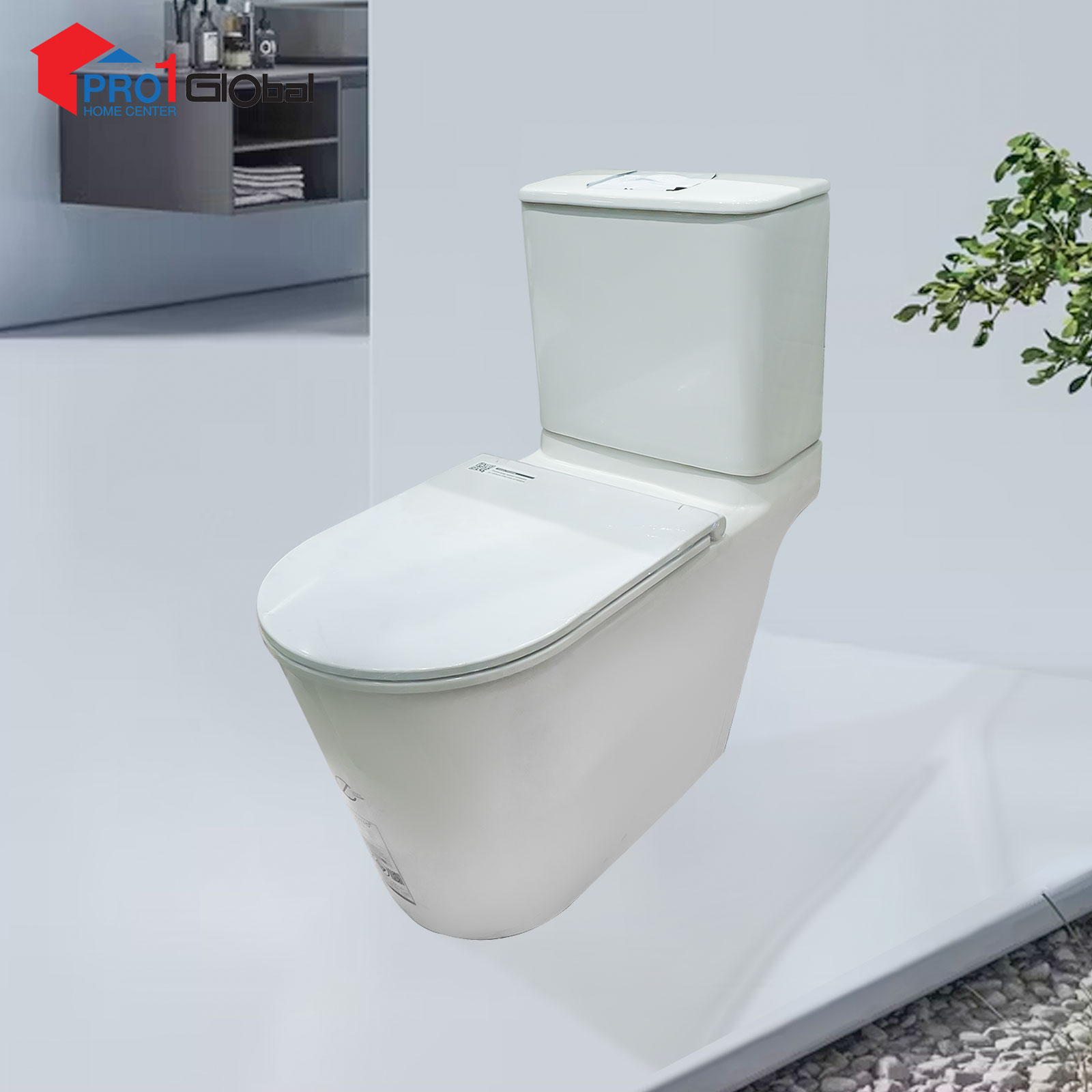 Cotto Two Piece Toilet SIMPLY MODISH P-Trap C125327(370x710x665mm)WH