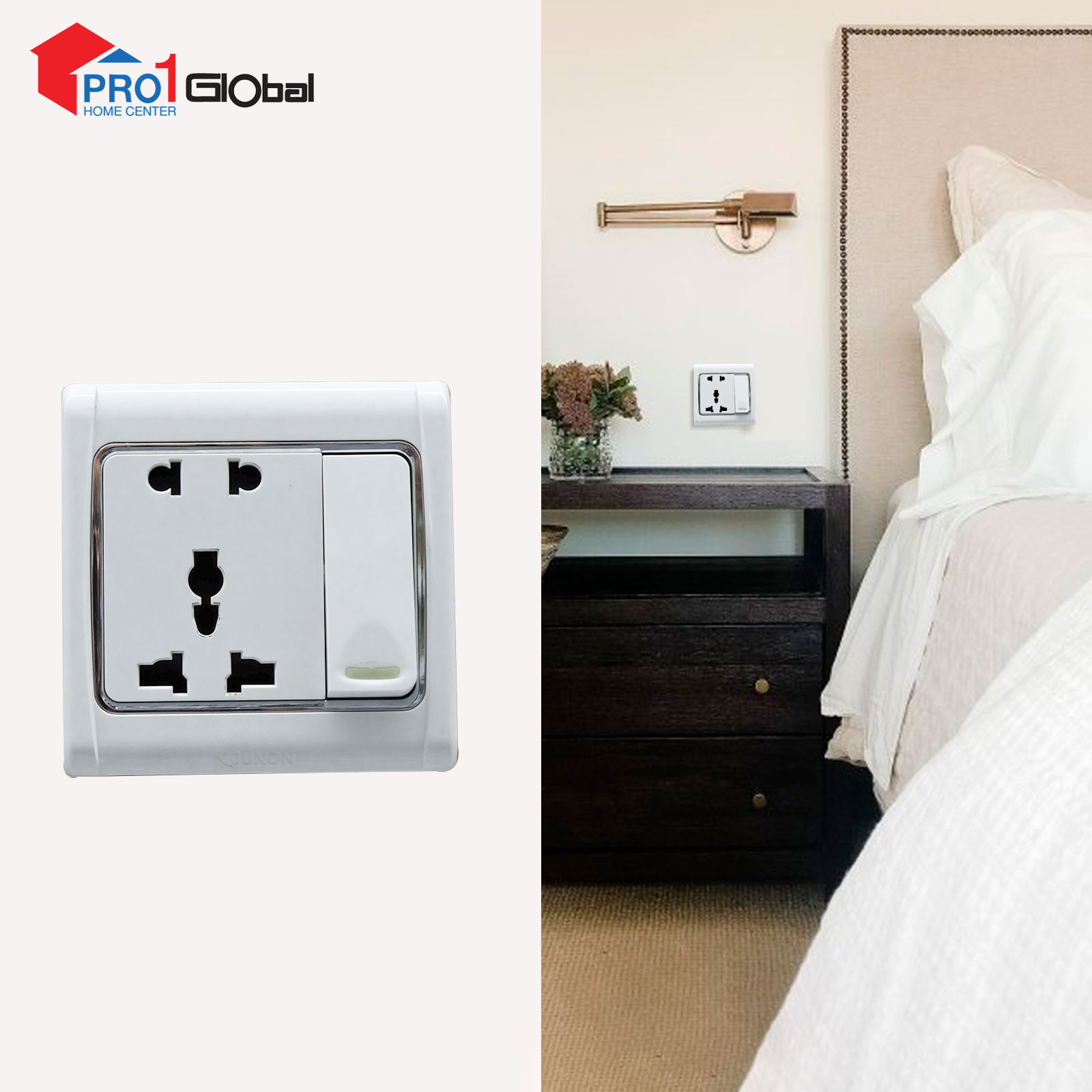 JUNON 2Pin & 3Pin Multi Socket With Switch D811L/9PHZ/13