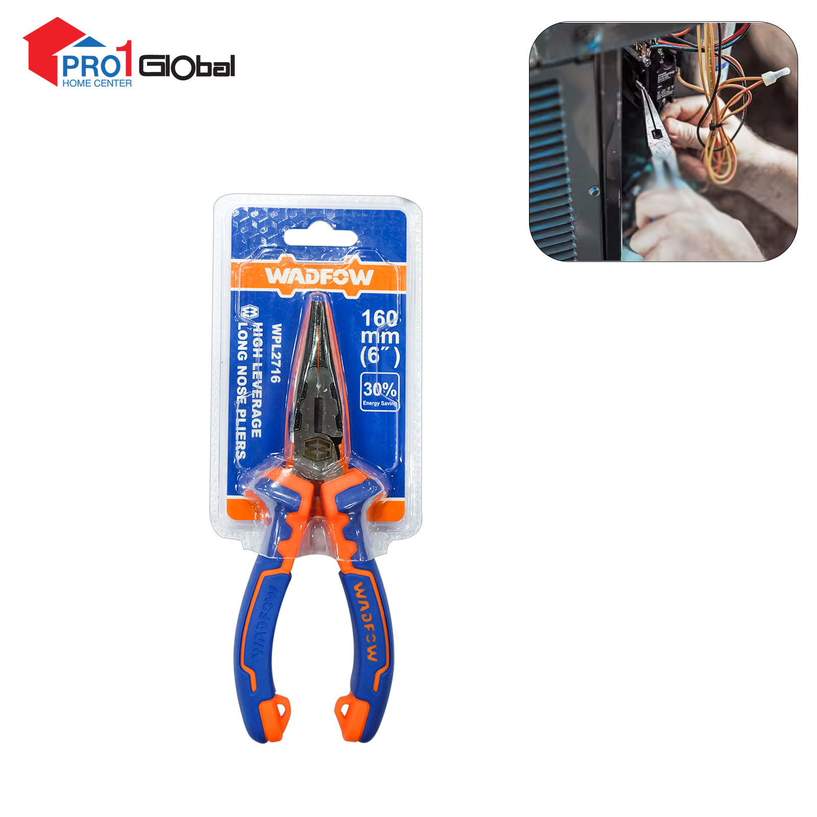 WADFOW High Leverage Long Nose Pliers WPL2716 6inx160MM
