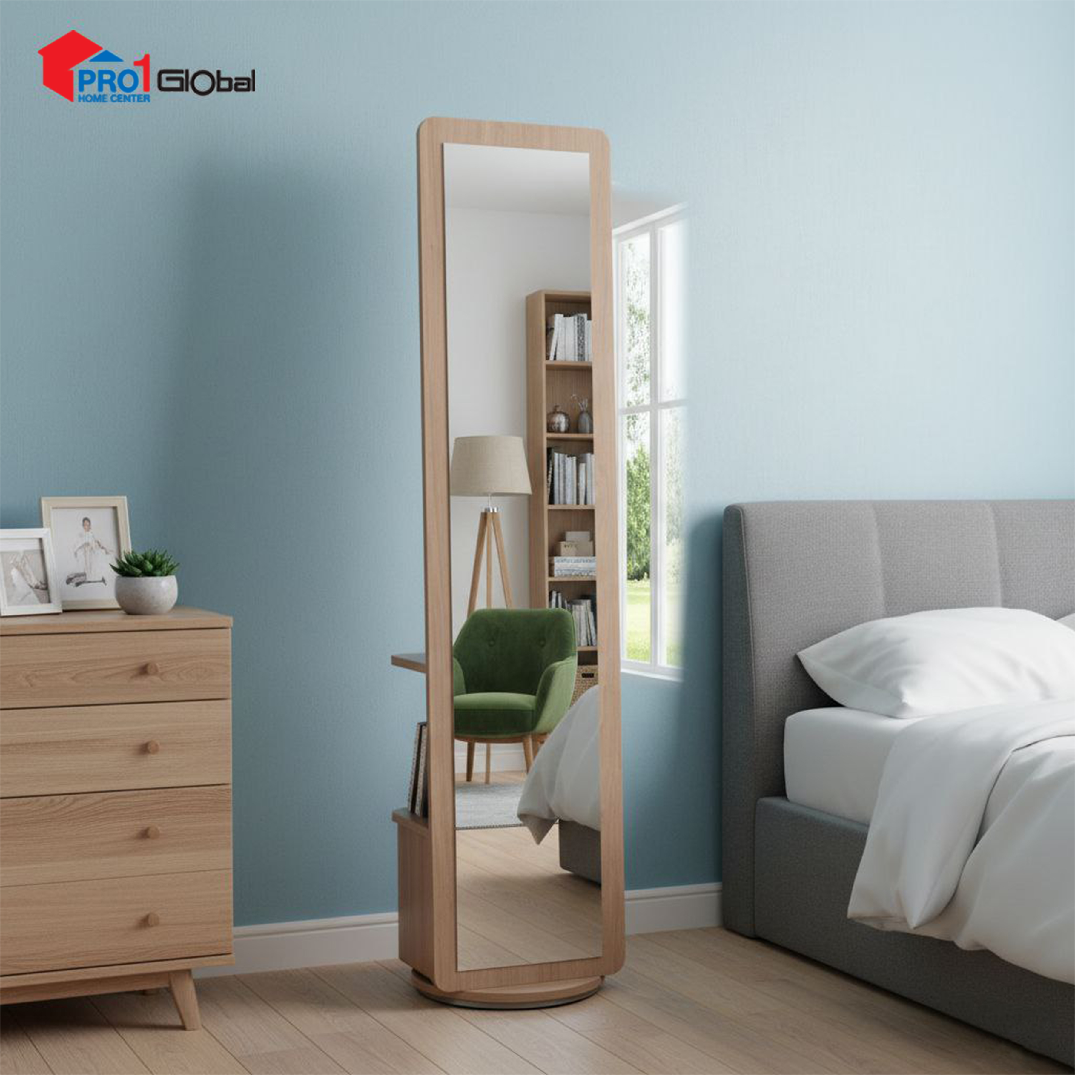 MZ Dressing Mirror Stand MM-001 (W16in x H66in)