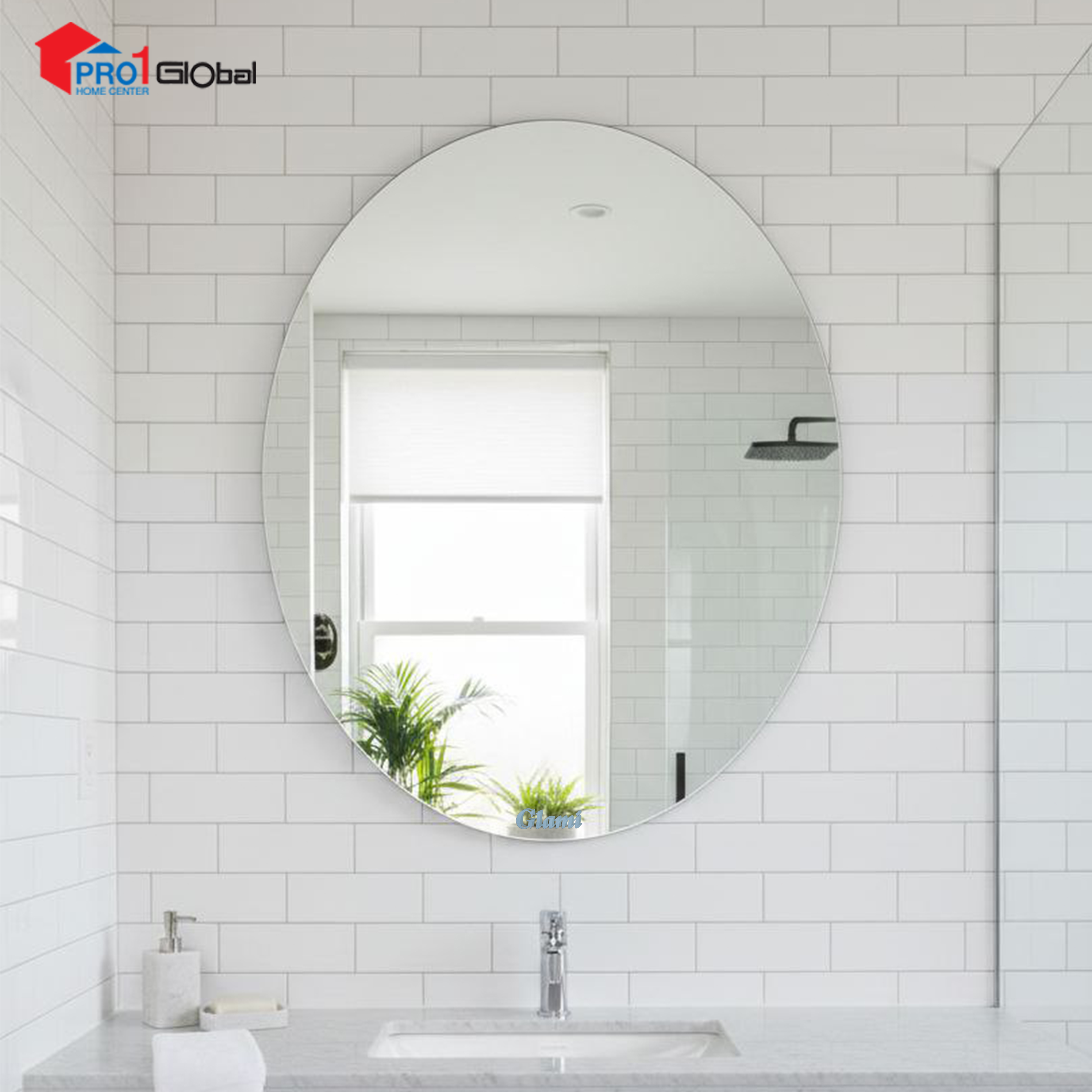 Glami Plain Mirror GL-0962 Oval (45 x 60)cm