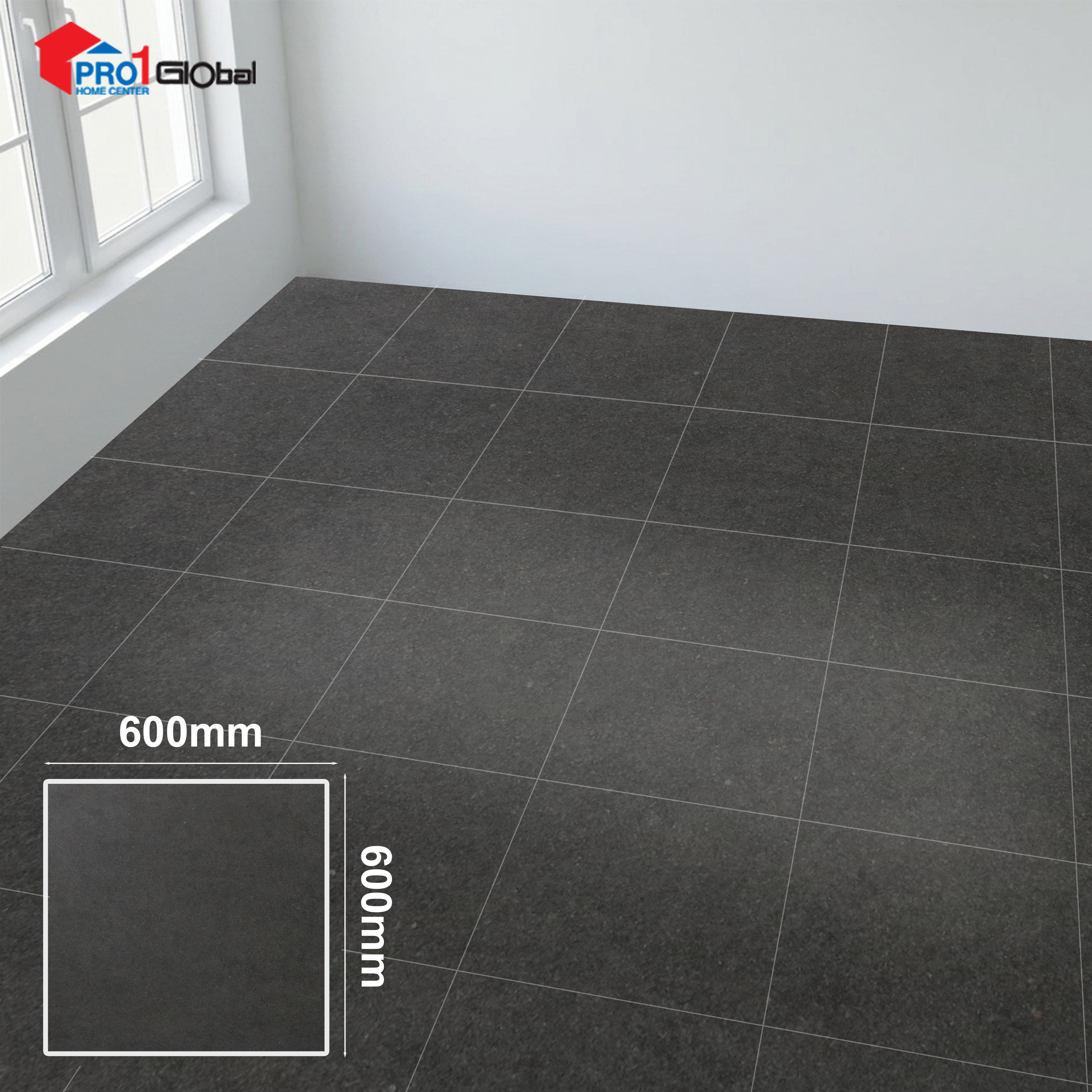 Marcopolo Glazed Porcelain ZZ6876 Mars Dark Grey (600X600)mm