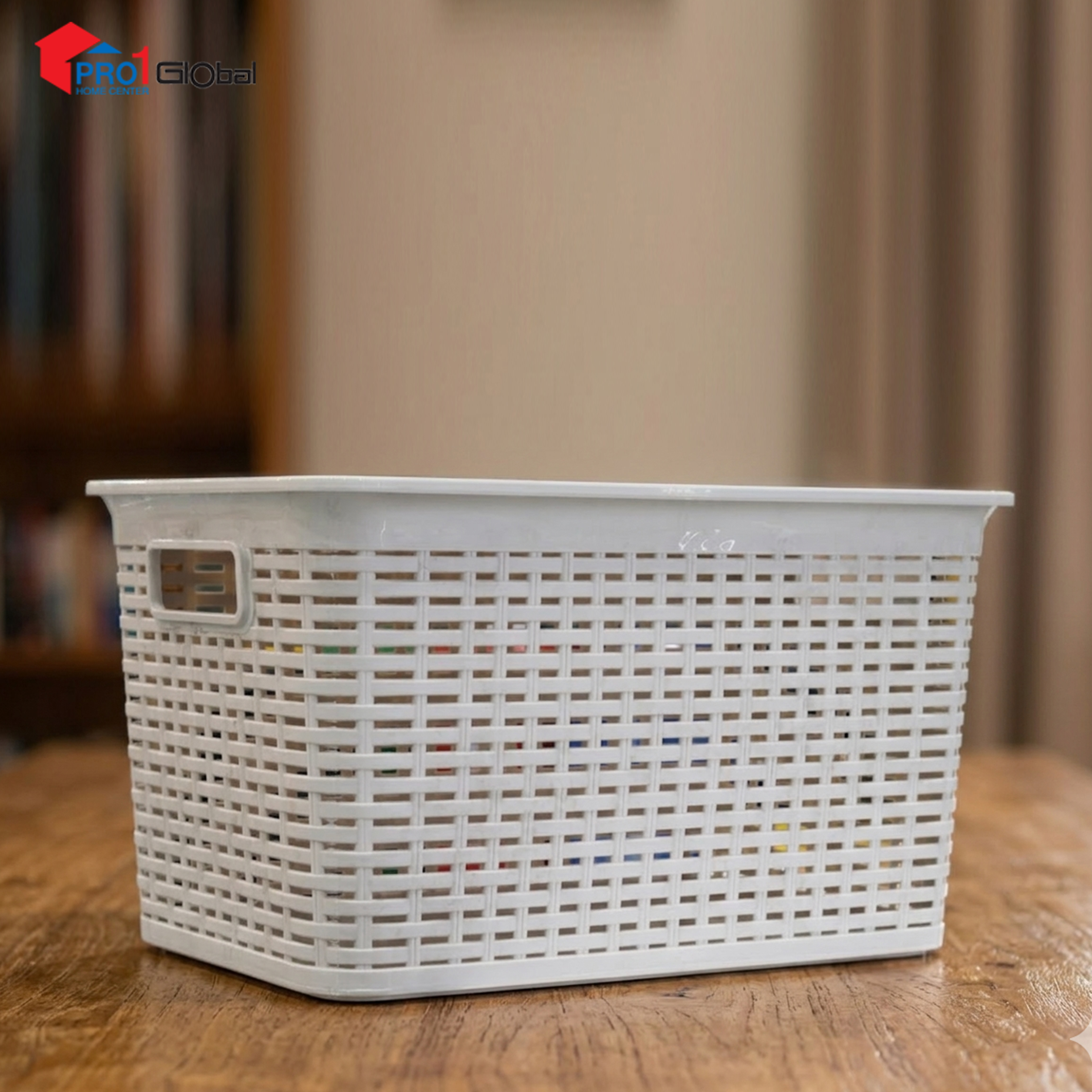 JCJ No-3120 Basket with Lid (29x41.5x24.2)cm Beige