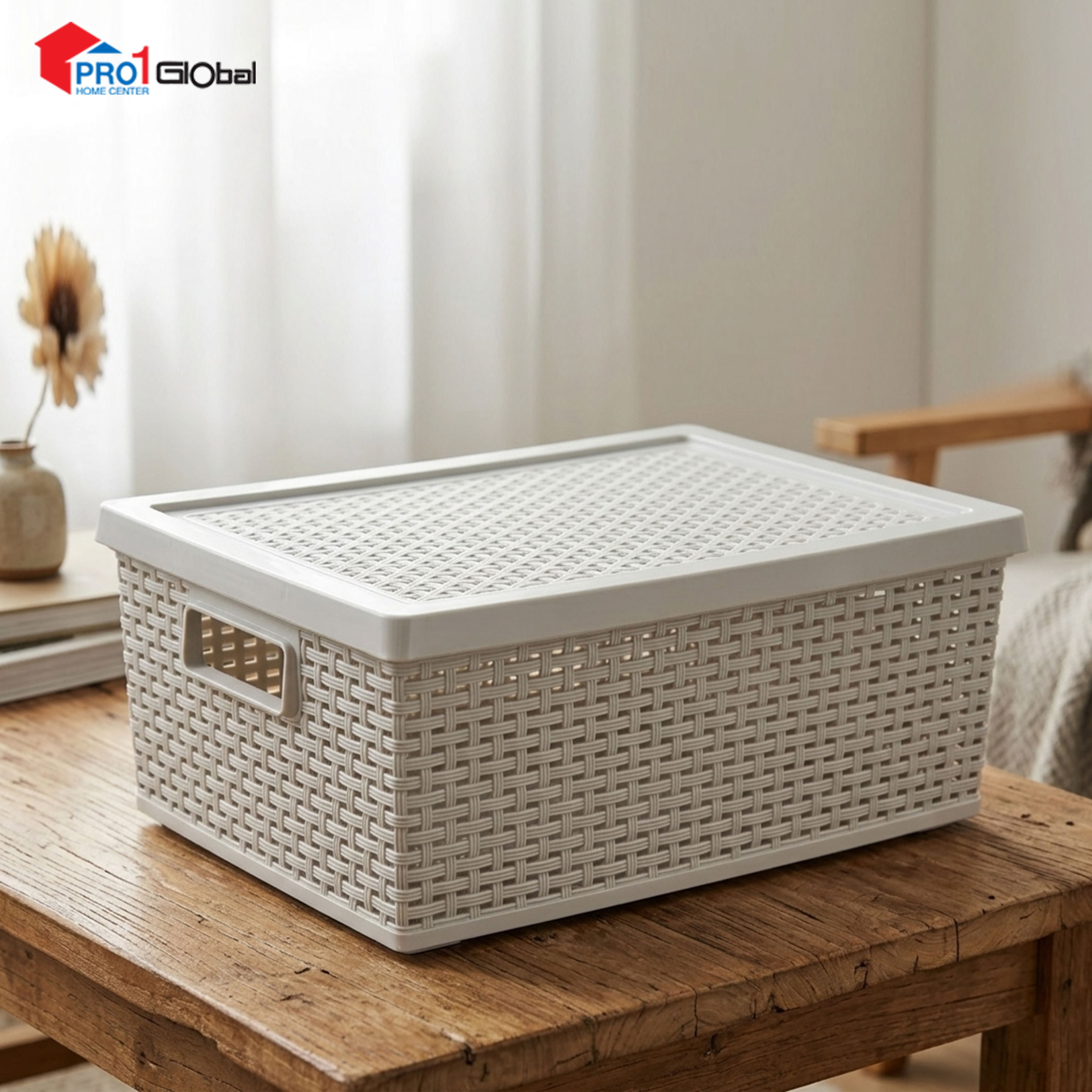 JCJ No-3125 Basket with Lid Beige