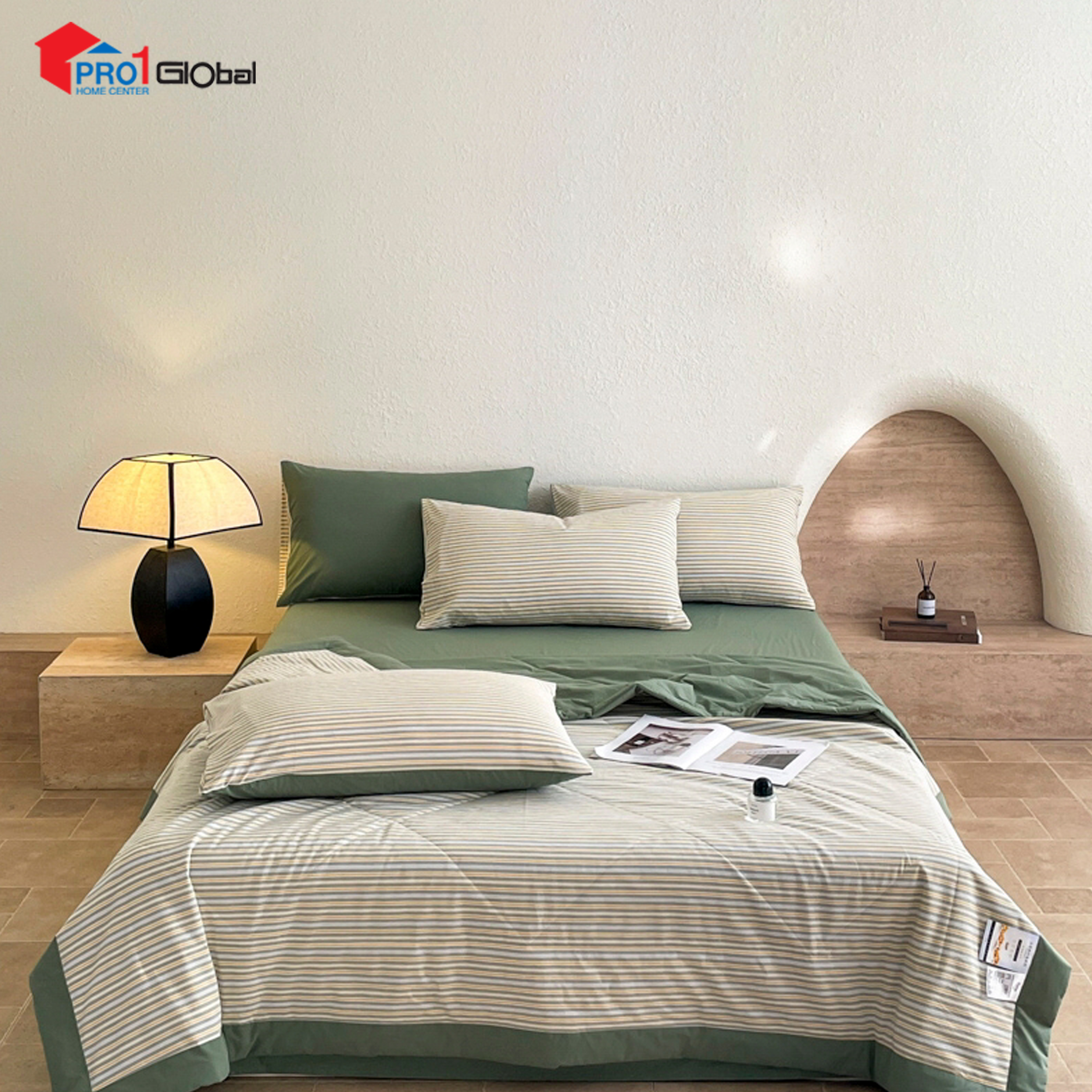 Homely Fabric Washed Cotton Double Blanket BZ506-20 (1.3 ) kg (220x230)cm- Green