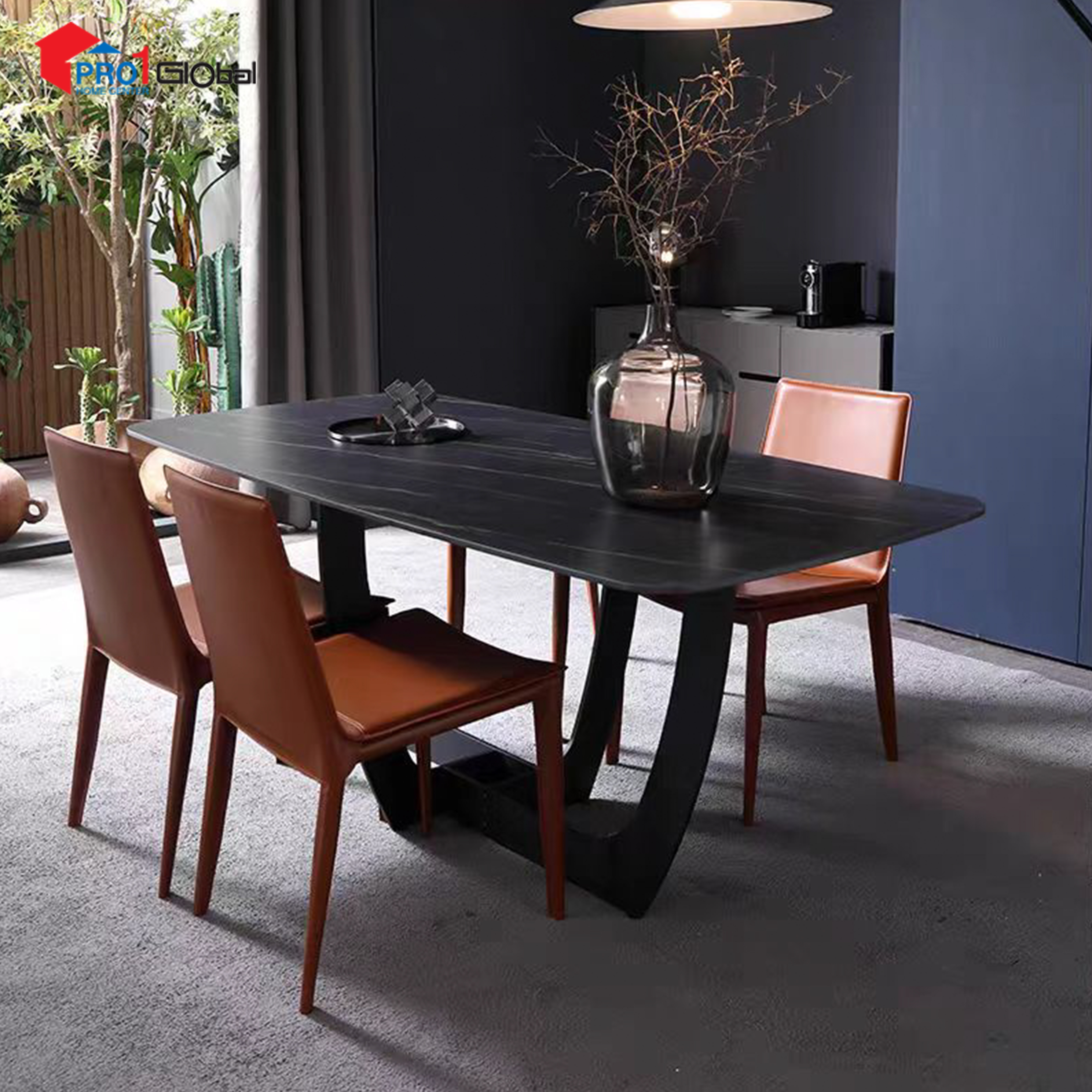 Comfy Marble Dinning Table Steel Sintered Stone IC-DT-047 (160x90x75)cm