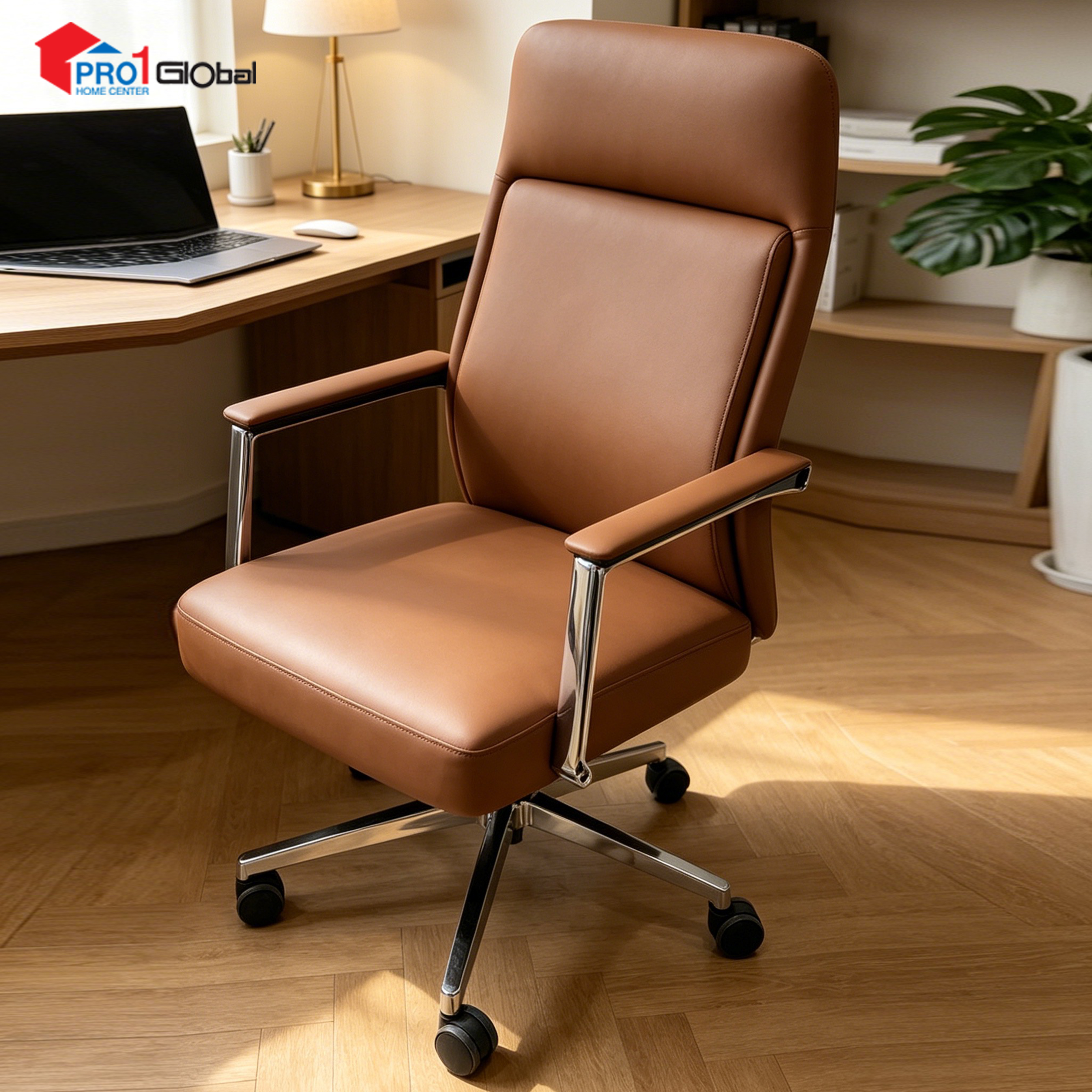 Homely Office Chair BG477-1 (W57xL60.5xH120)cm (Brown)