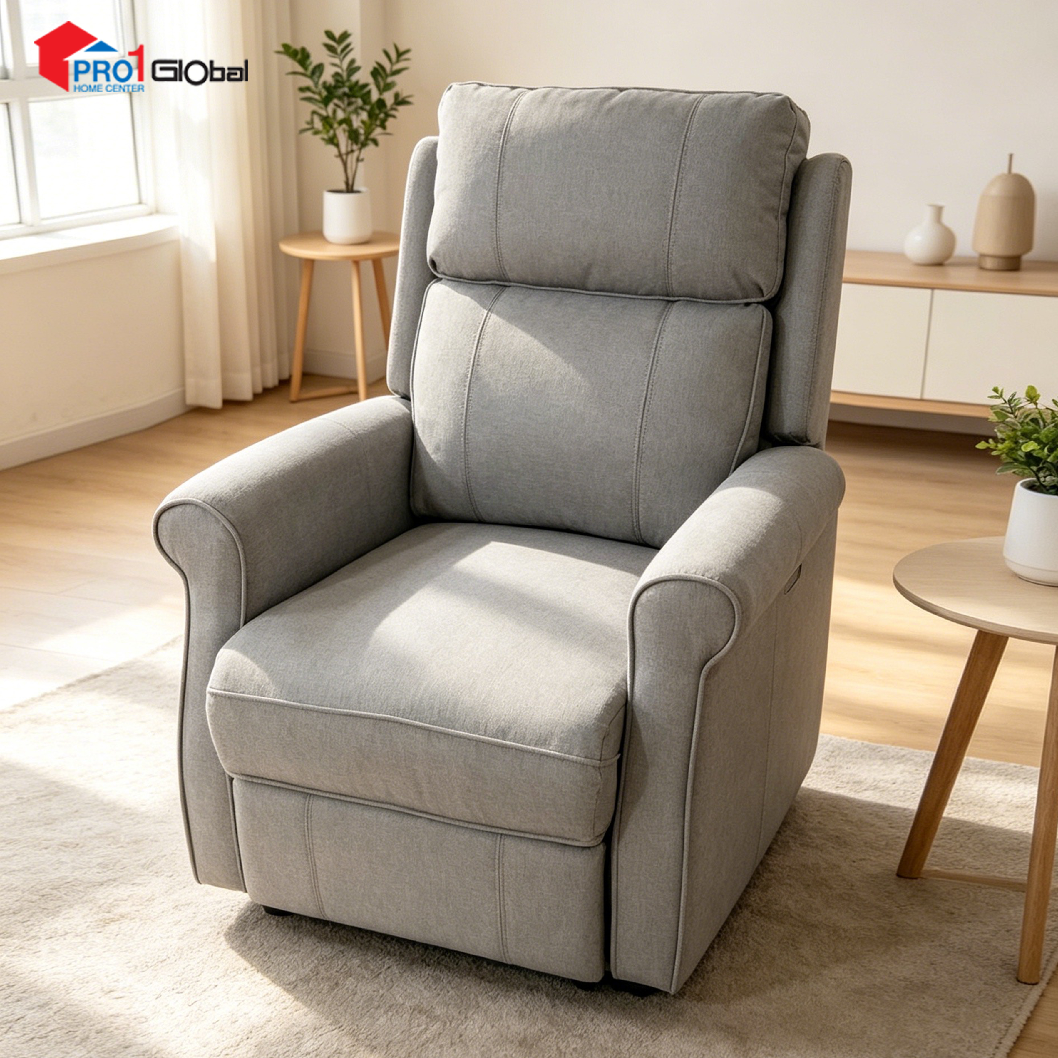 Comfy Recliner Sofa SF524-12 (82X94x100)cm (Grey)