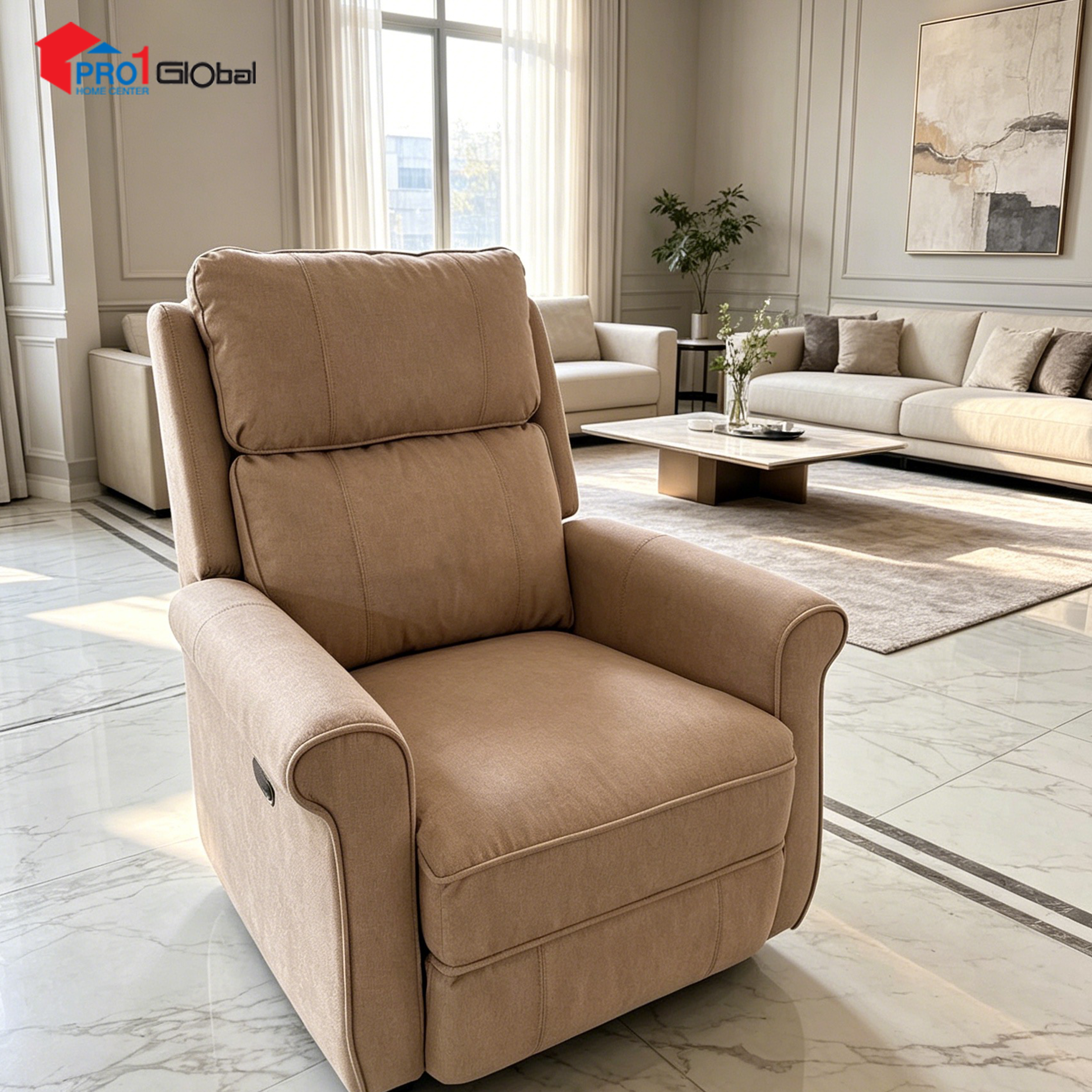 Comfy Recliner Sofa SF524-12 (82X94x100)cm (Khaki)
