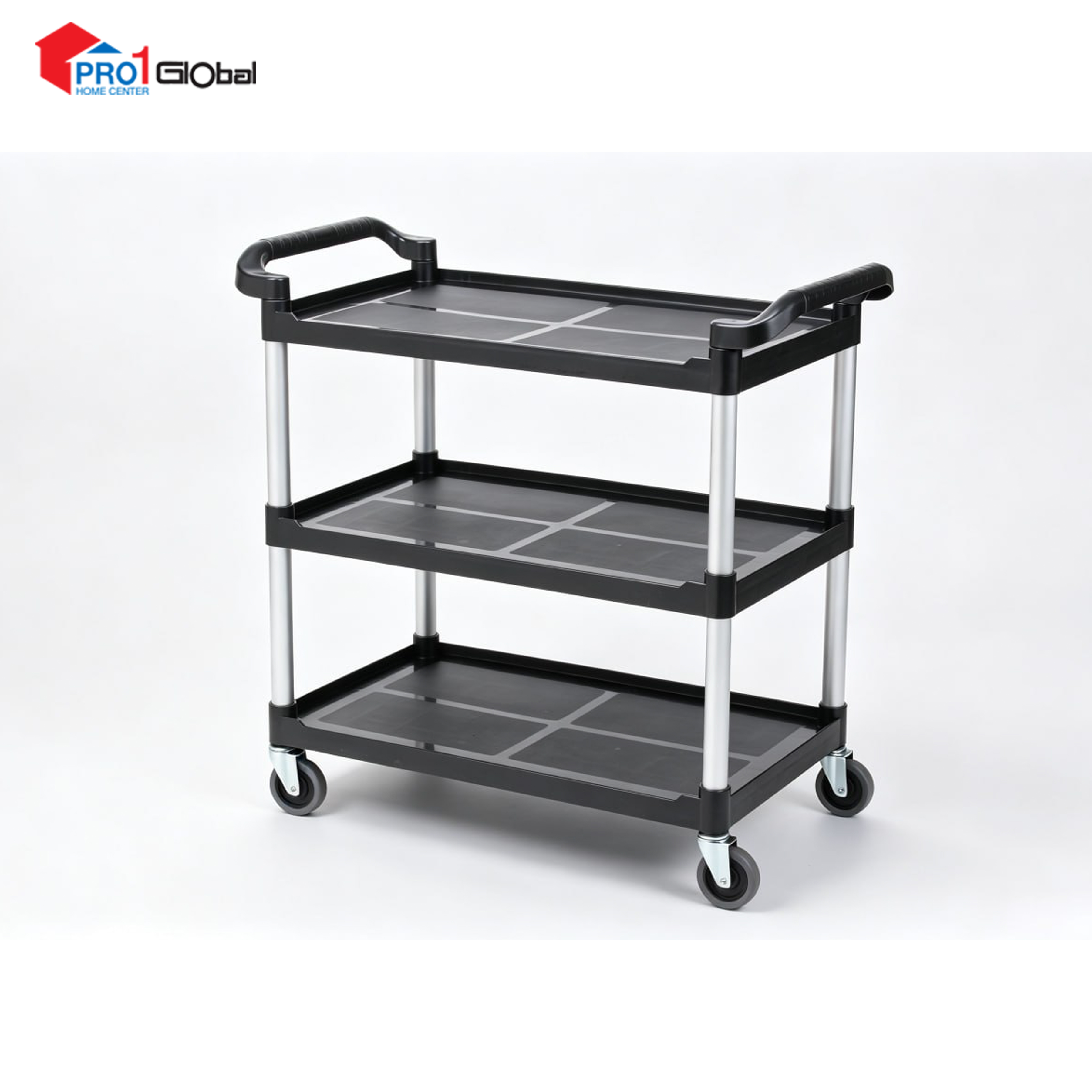 I Clean 3 Tier Dining Cart KH020 (101x50x96.5)cm (Black & Grey)