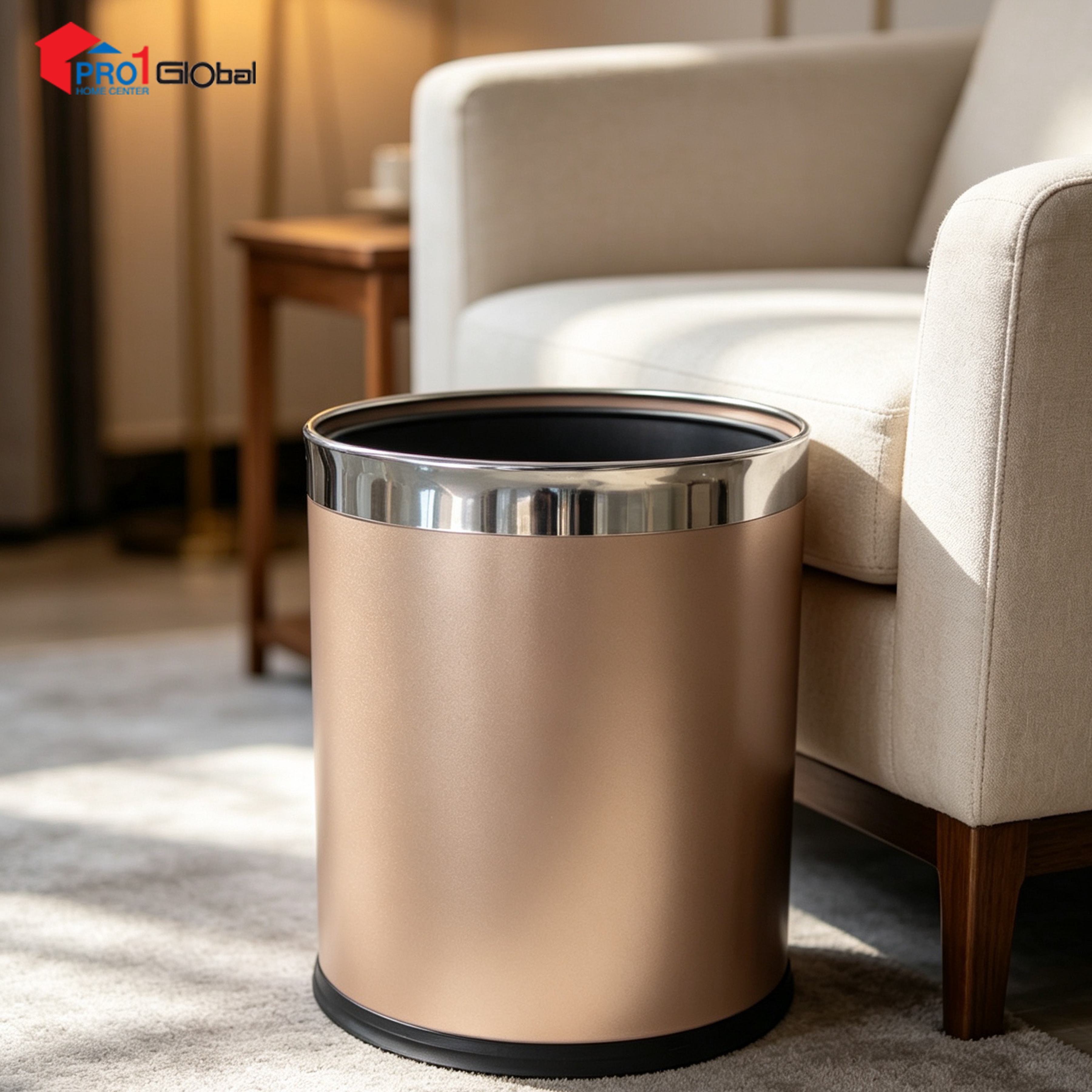 Ulmus Dustbin Iron Leather LJ644-14 (8Ltr) Coffee