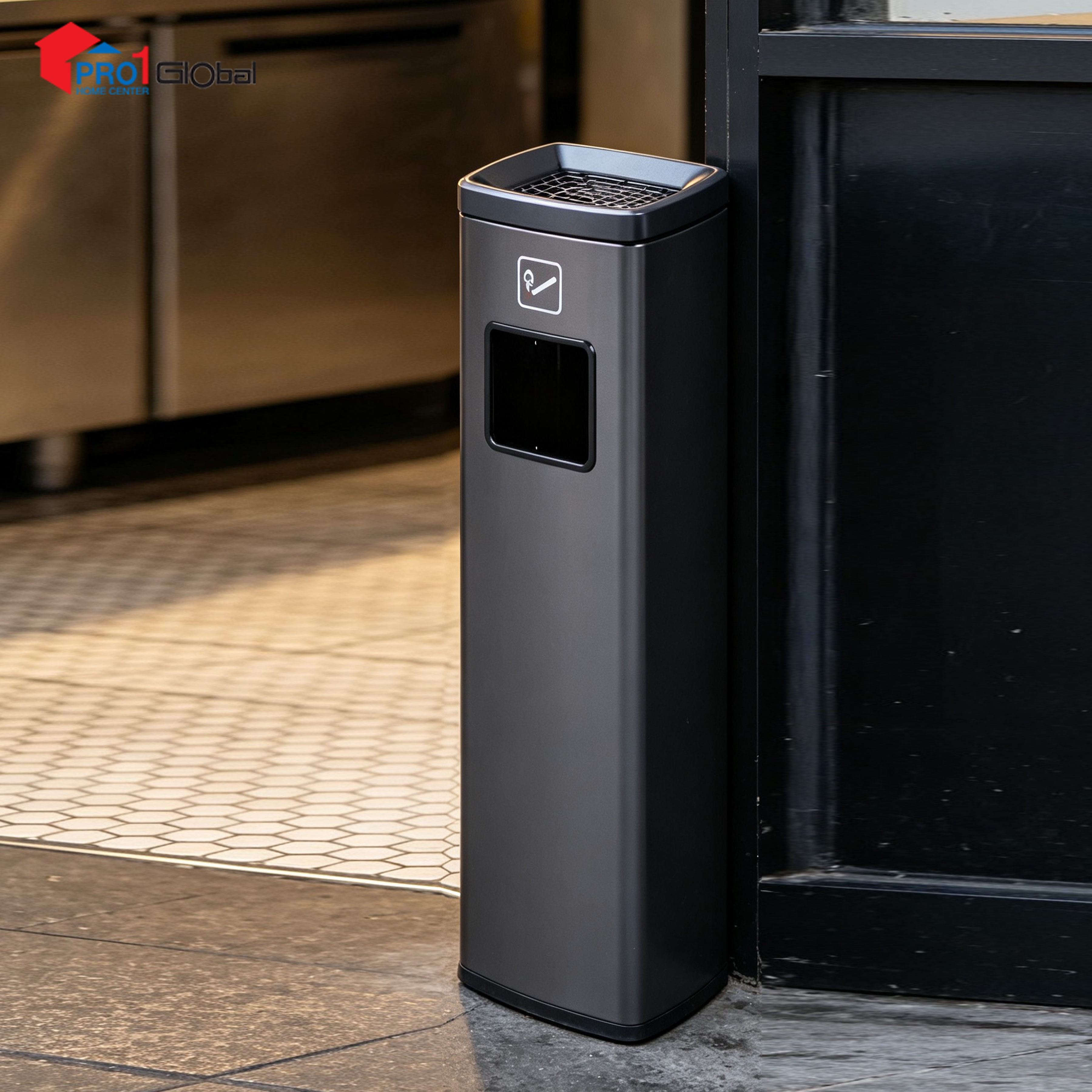 Ulmus Dustbin PP Bucket LJ644-1 (12Ltr) Black Gold