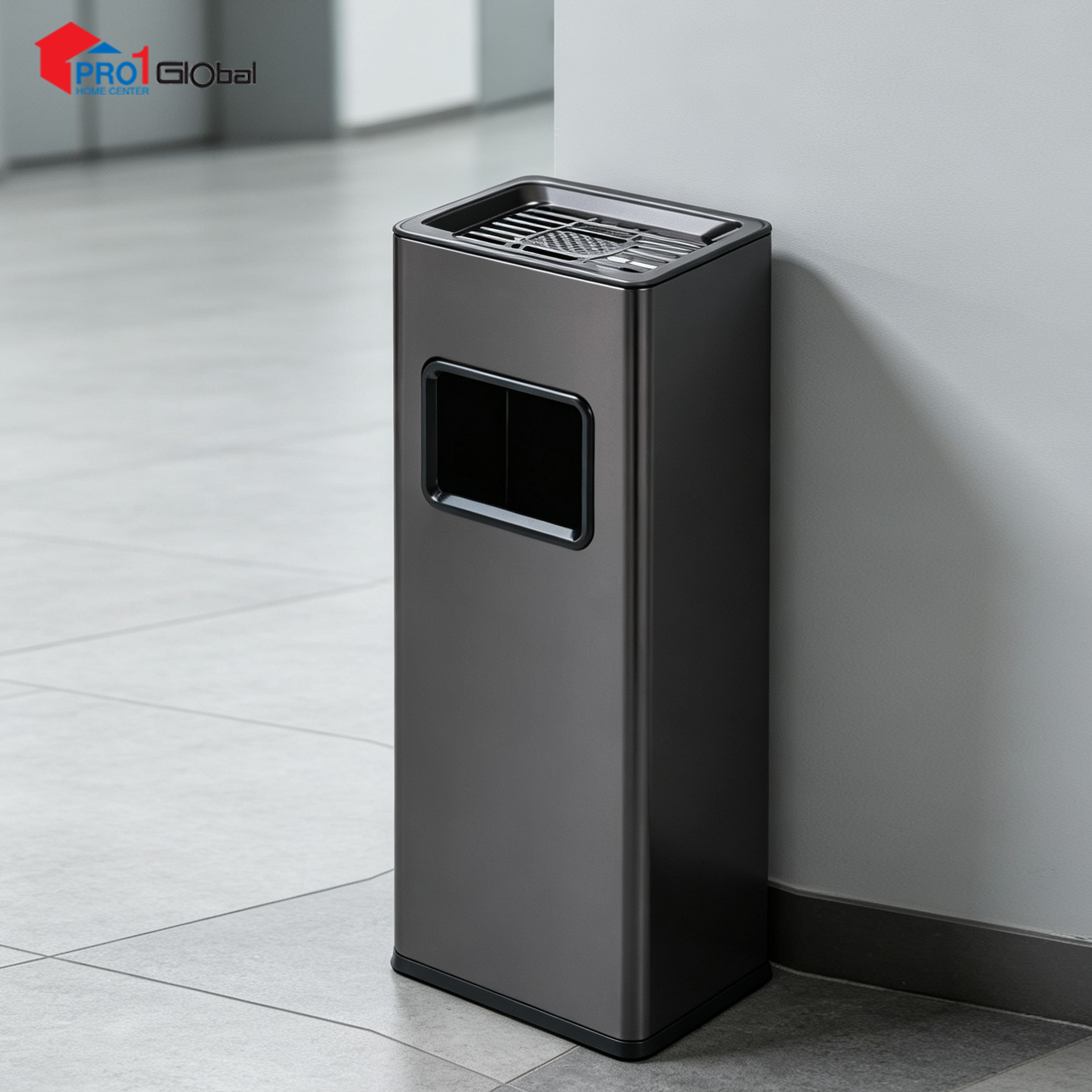 Ulmus Dustbin PP Bucket LJ644-3 (15Ltr) Black Gold