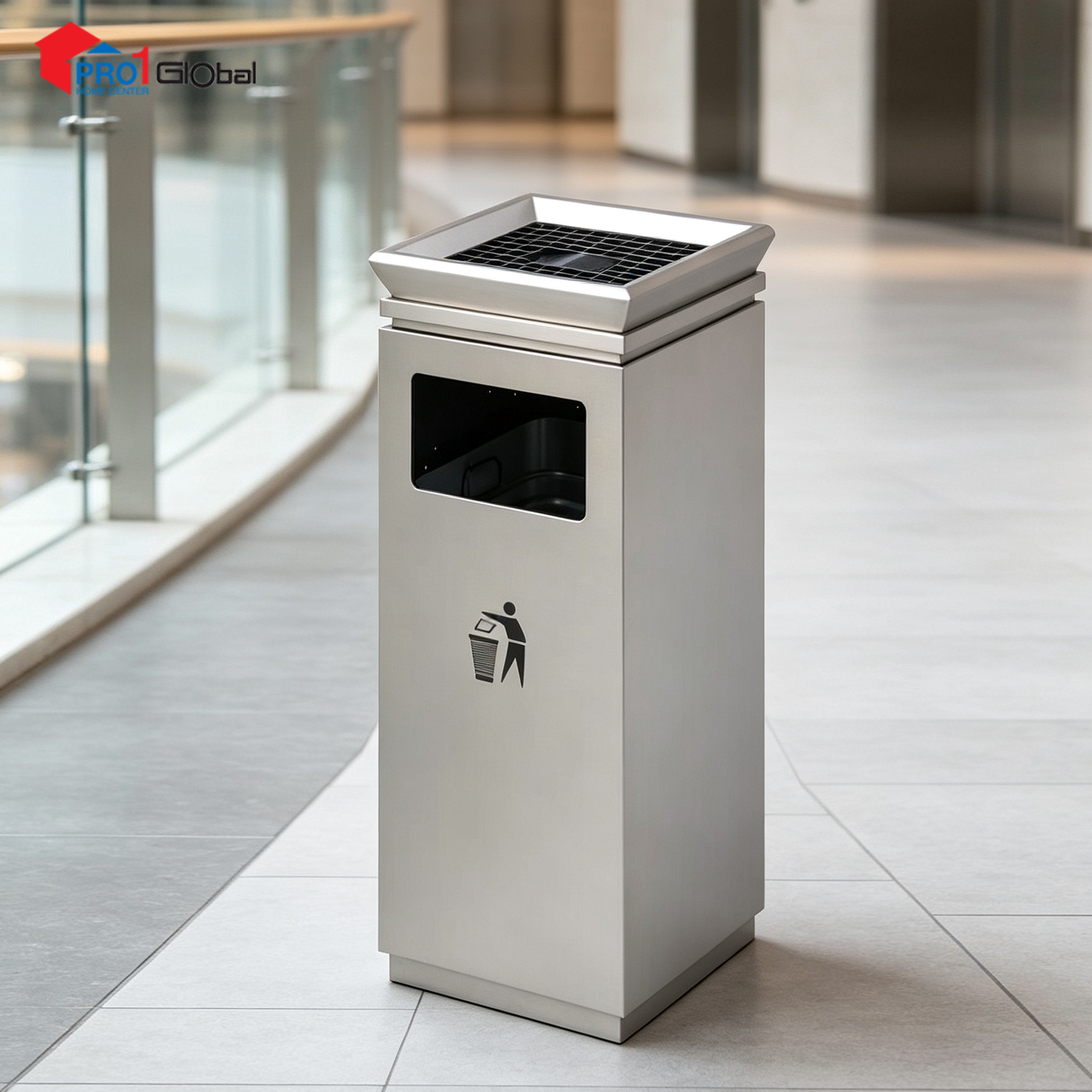 Ulmus Dustbin PP Bucket LJ644-5 (27Ltr) Silver
