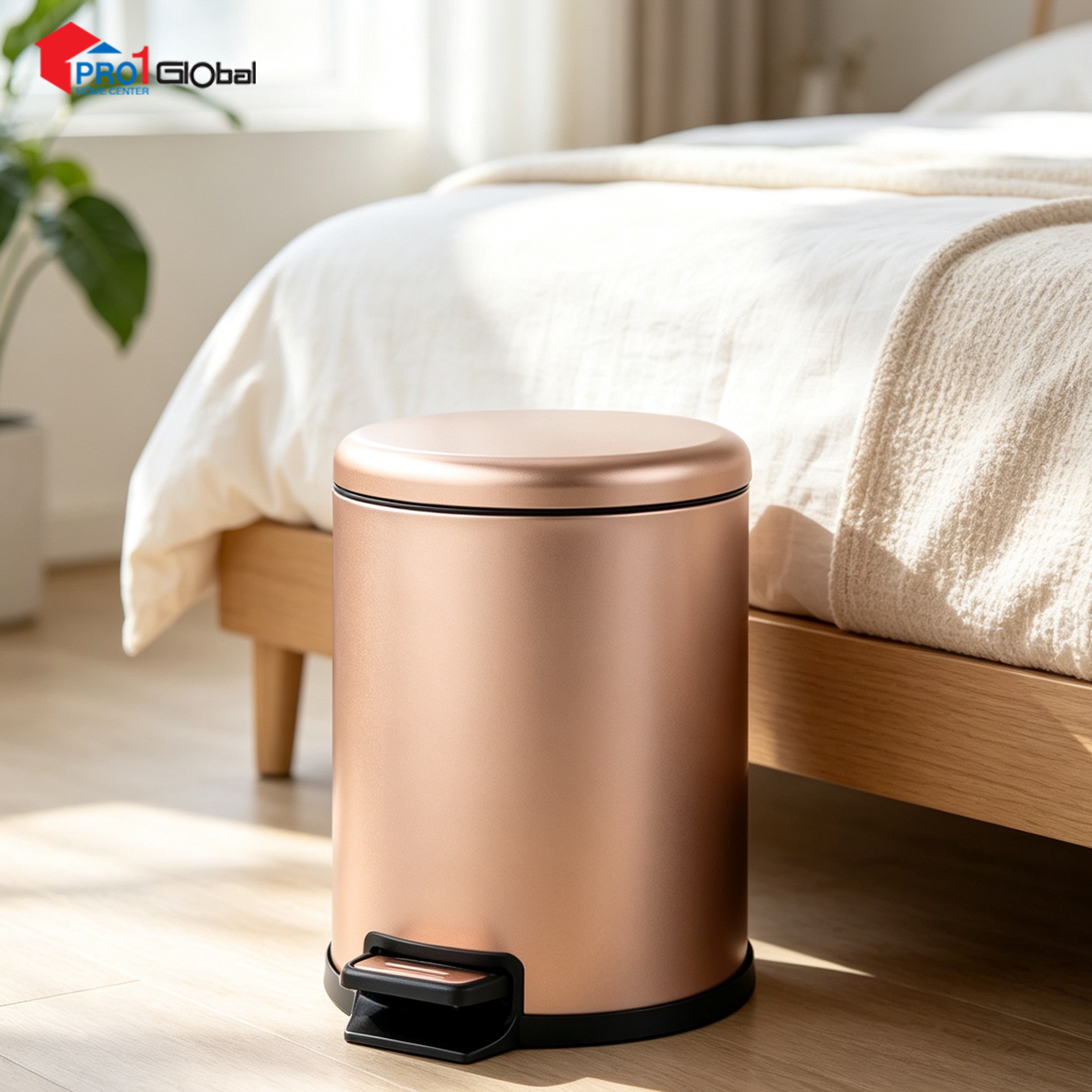 Ulmus Dustbin PP Bucket with Pedal LJ644-17 (5Ltr) Champagne