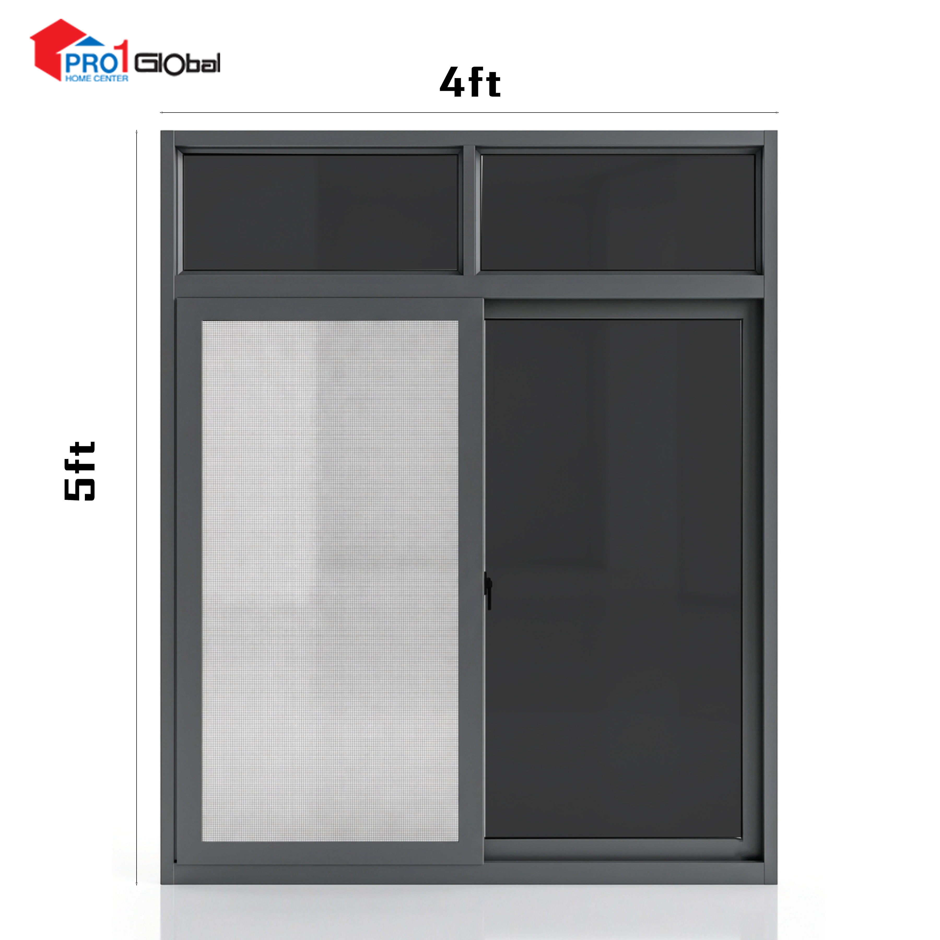 ALU-GUARDIAN Alu Fixed & Slide Window 788 Series Frame 1.2mm (W4ft x H5ft)Gray with Mosquito Net