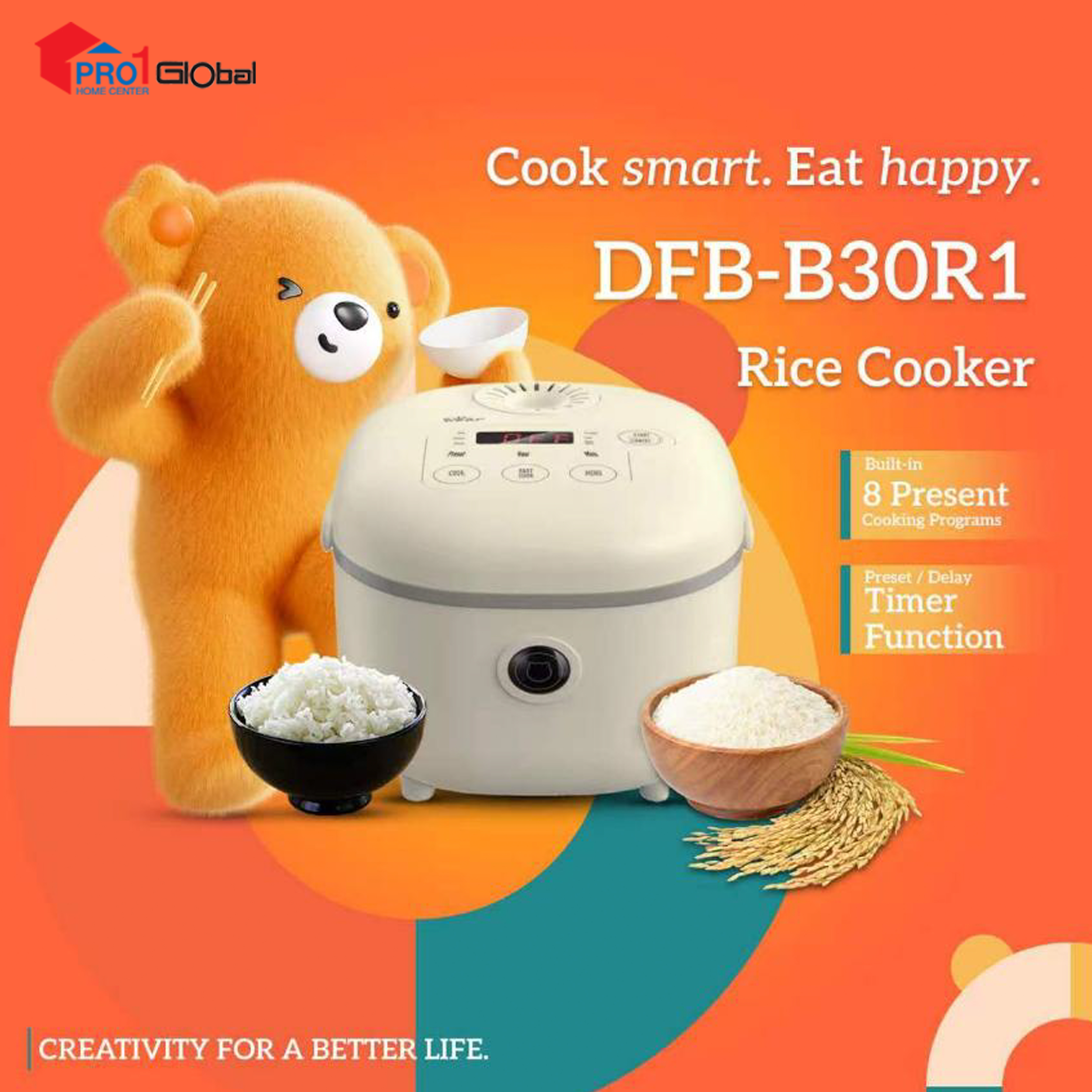 BEAR Digital Rice Cooker DFB-B30R1(3Lit,600W)