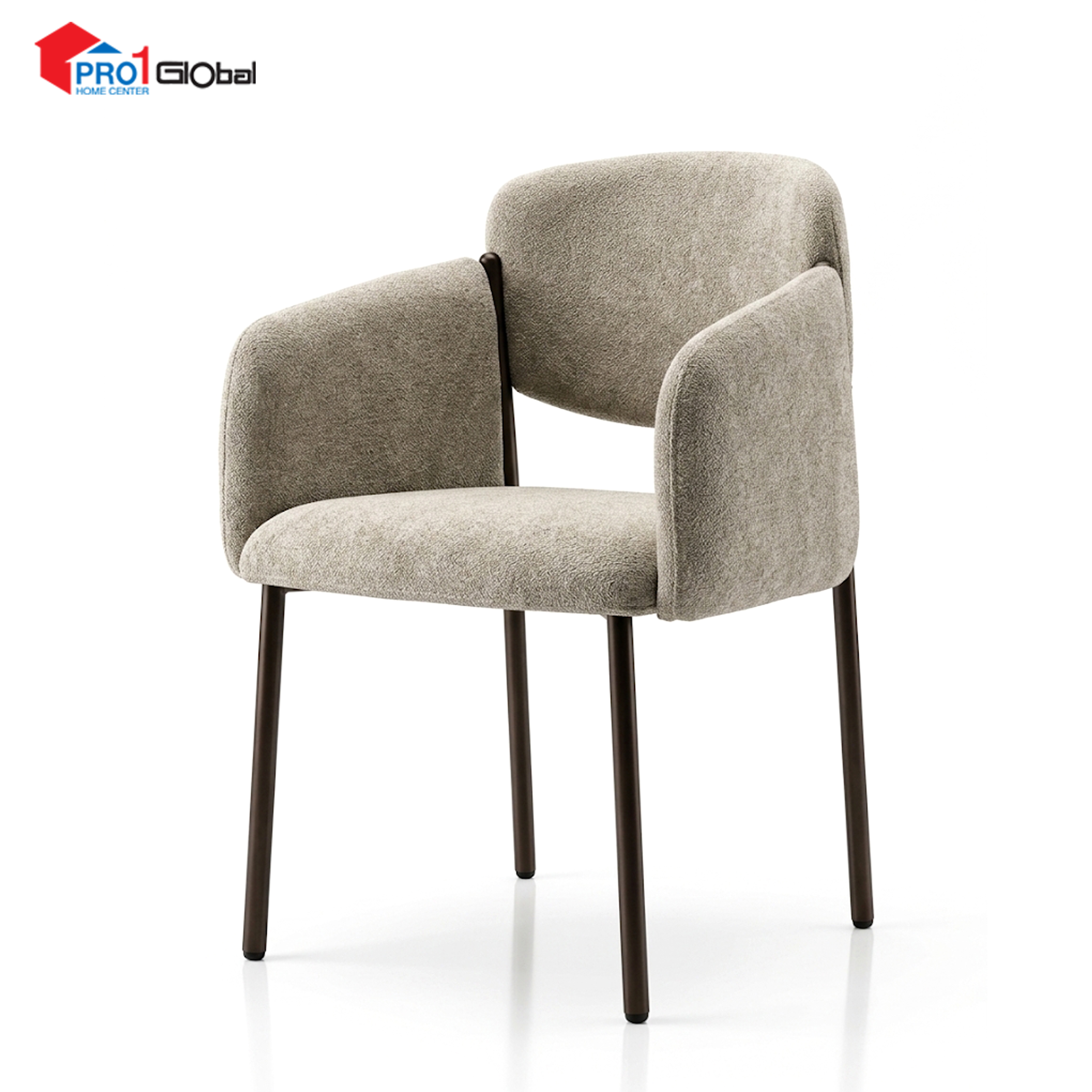 Comfy Dinning Chair Iron Leg With Fabric DC380 (L58.5xW59xH82.5)cm