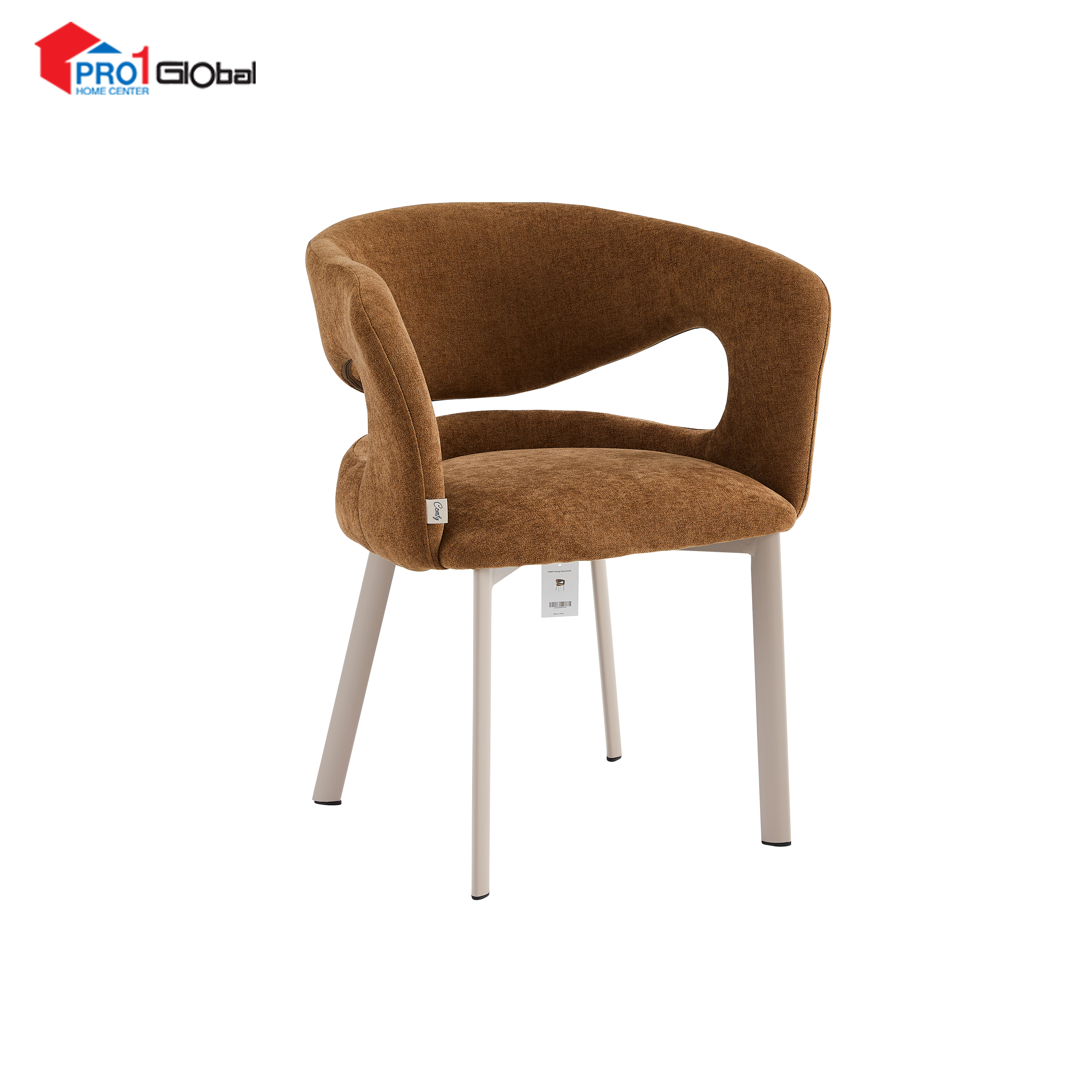 Comfy Dinning Chair Iron Leg With Fabric DC379 (L66xW61xH78)cm