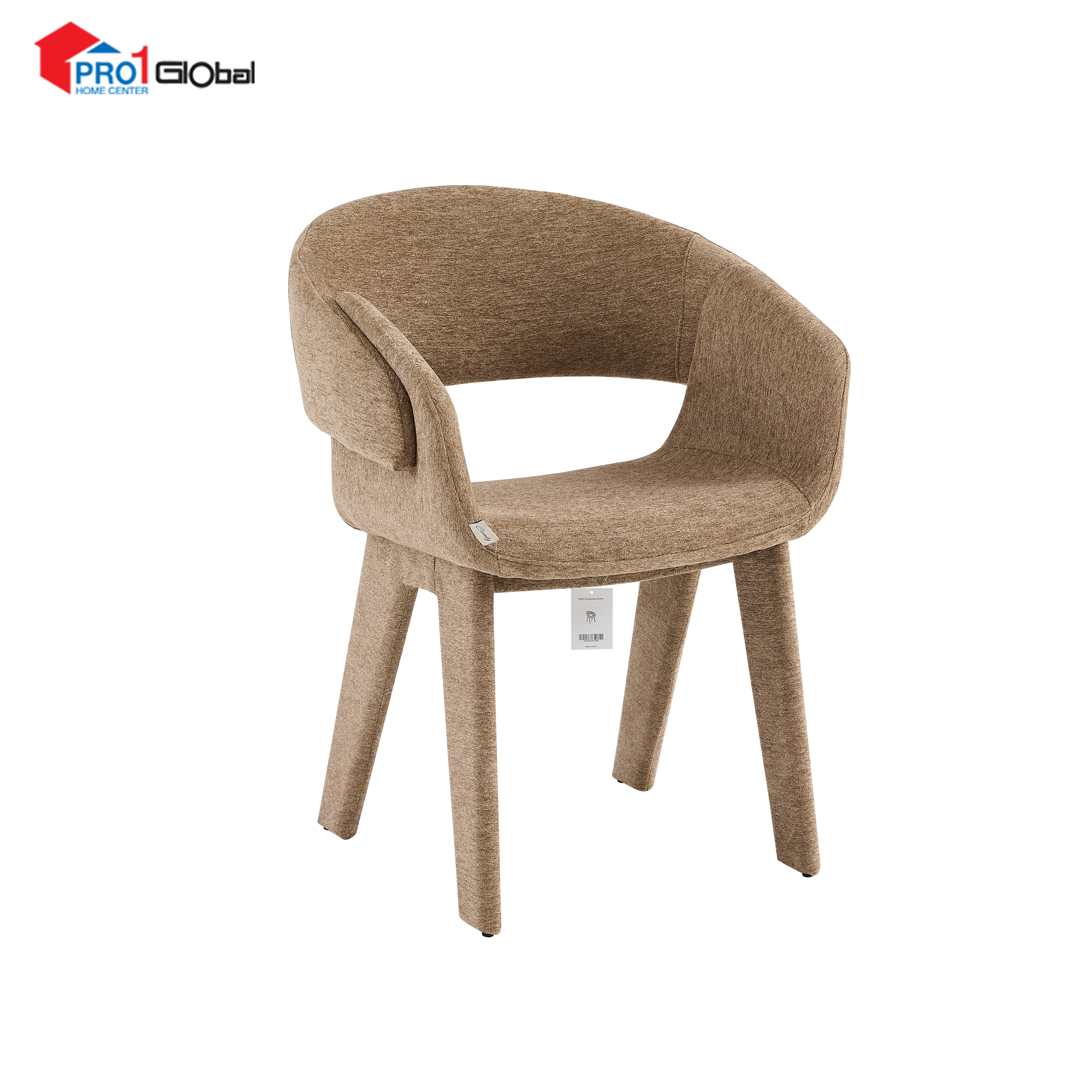 Comfy Dinning Chair Iron Leg With Fabric DC378 ( L64.5xW57xH80.5)cm