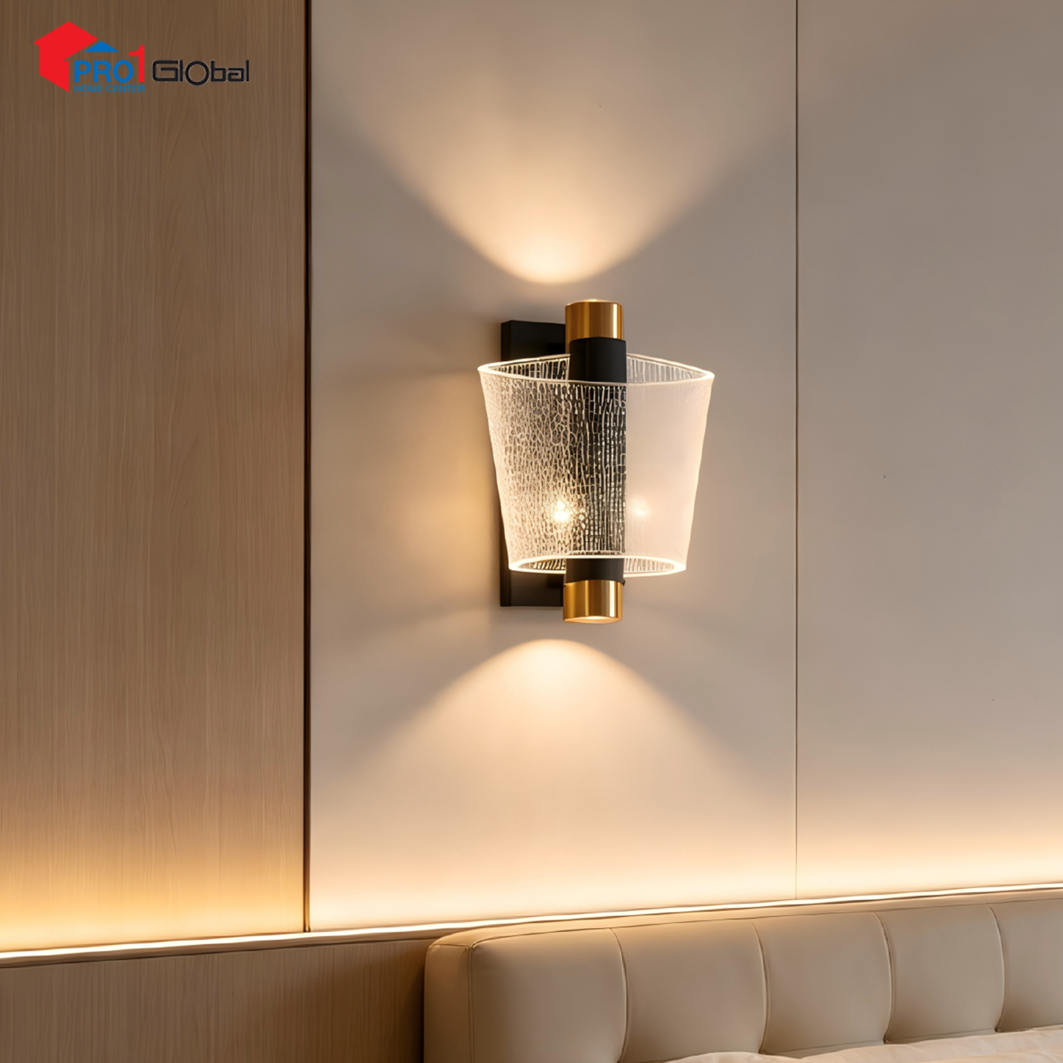 AGLOW LED Wall Lamp F51040 (Black+Gold)
