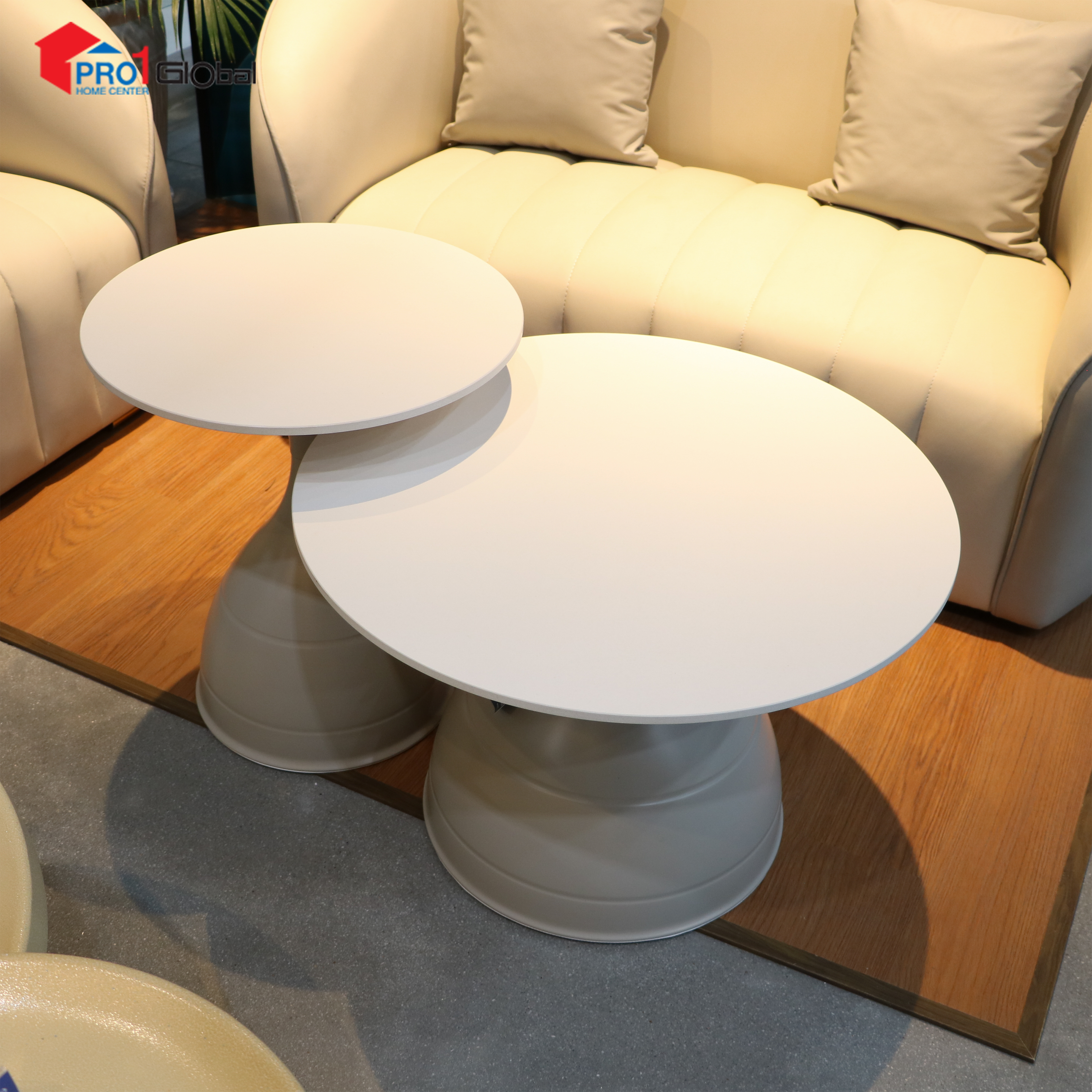 Comfy Marble Tea Table AY-04 (Stone+Iron Leg) (70x46+50x61)cm